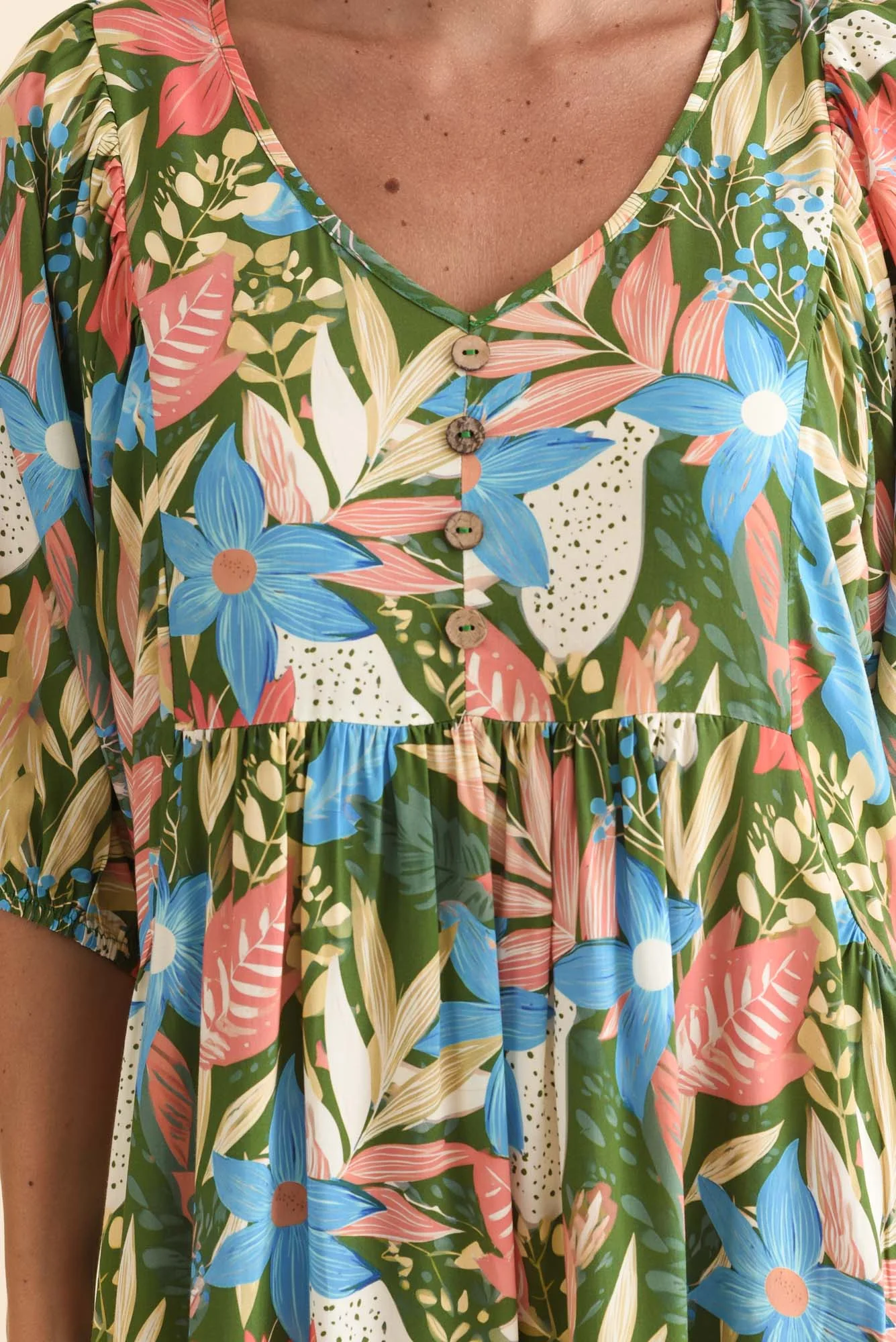 Nolte Green Botanical Pocket Dress - Image 5