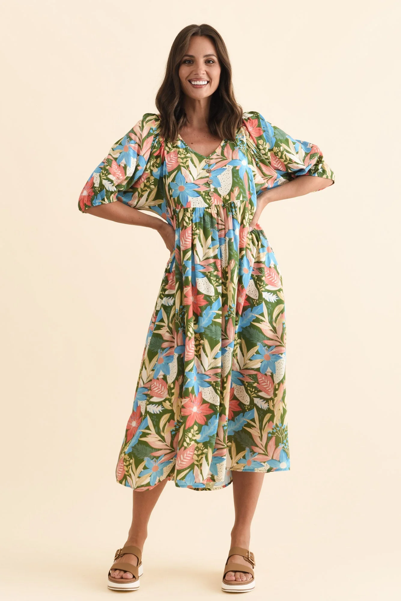 Nolte Green Botanical Pocket Dress - Image 6