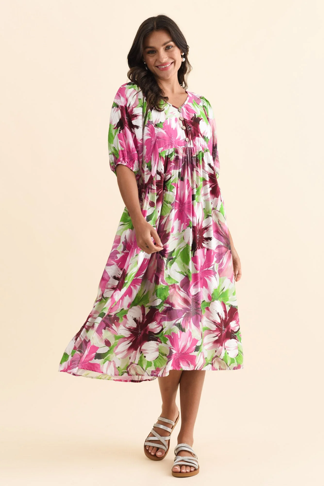 Nolte Purple Flower Pocket Dress - Image 2