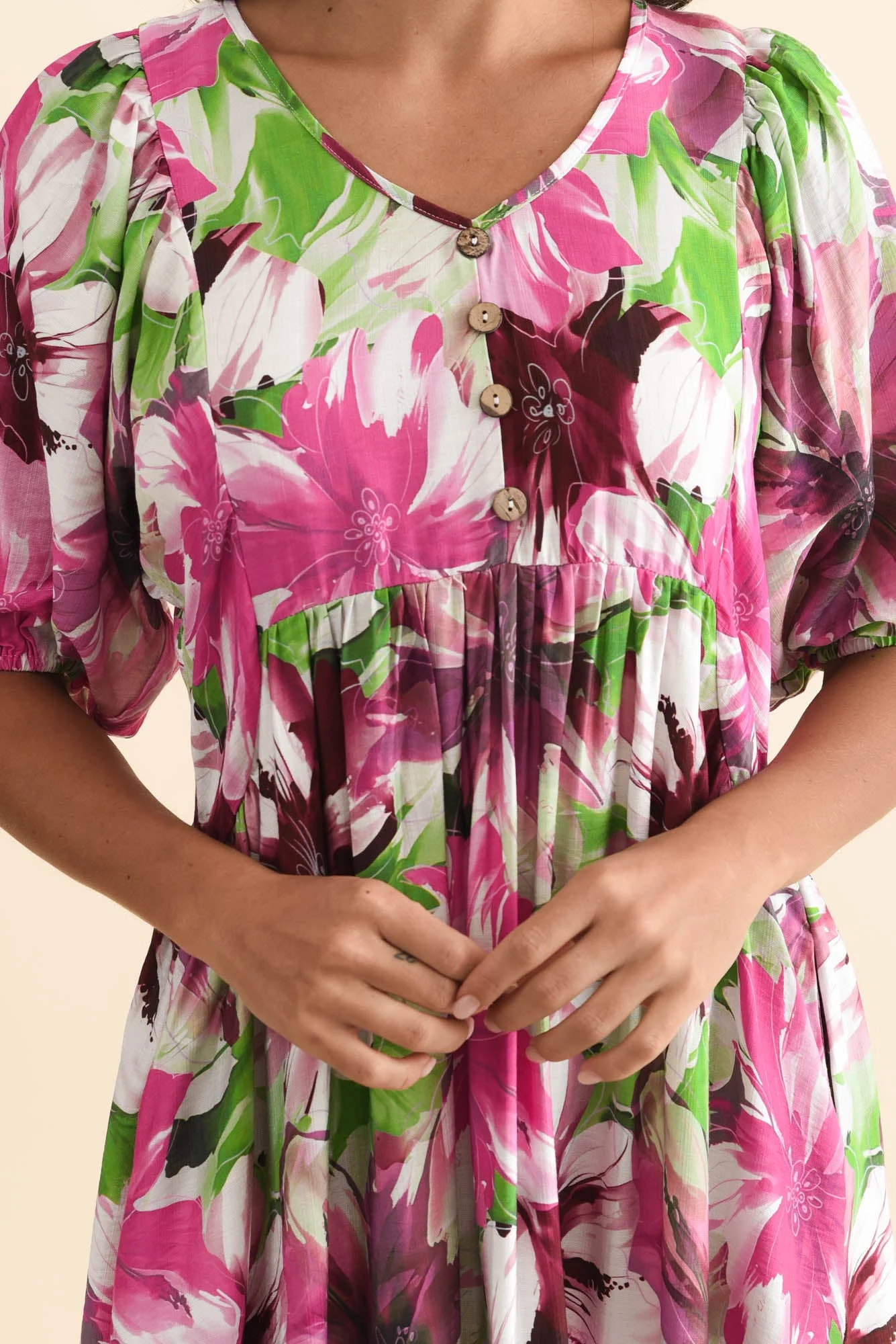 Nolte Purple Flower Pocket Dress - Image 5