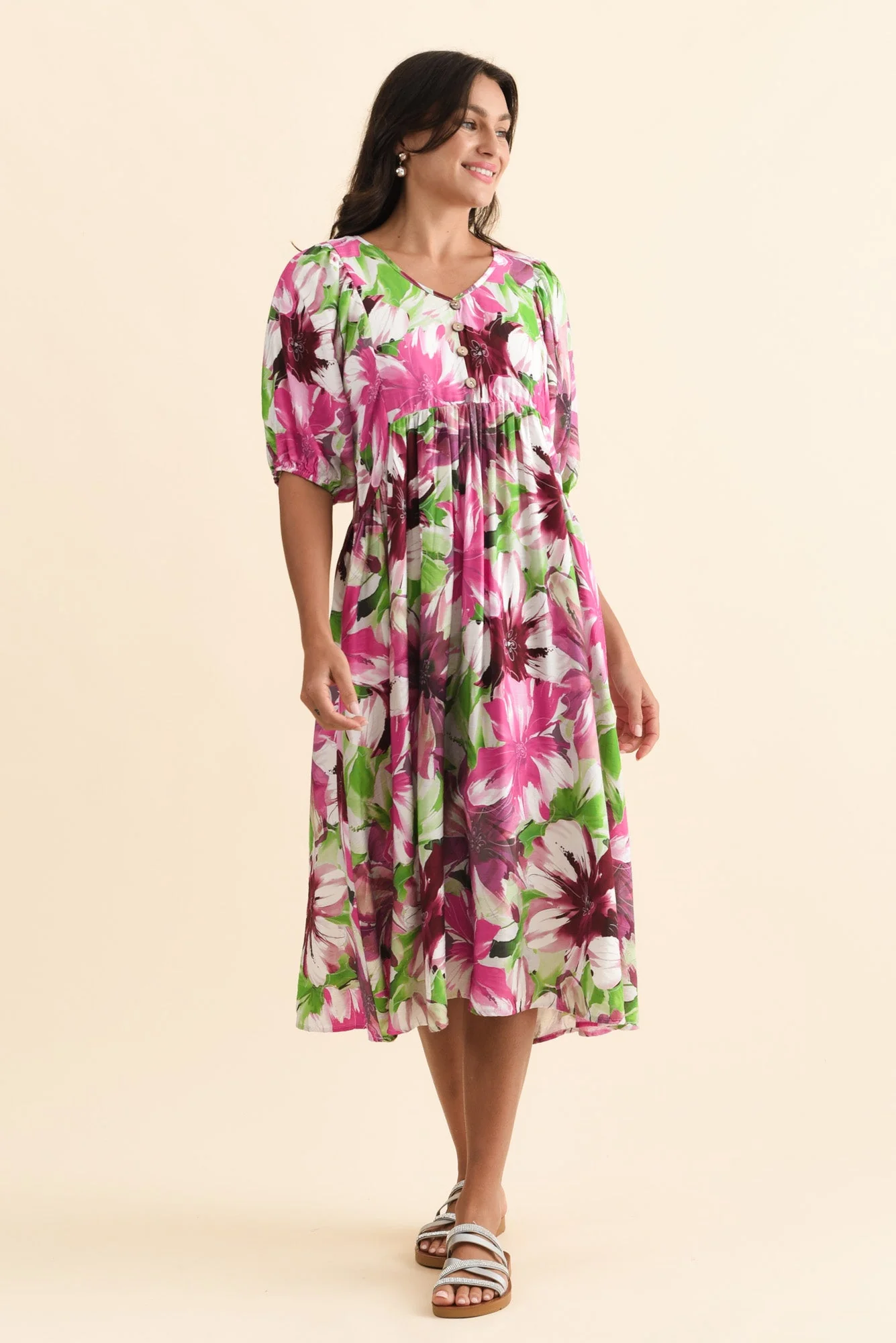 Nolte Purple Flower Pocket Dress - Image 6