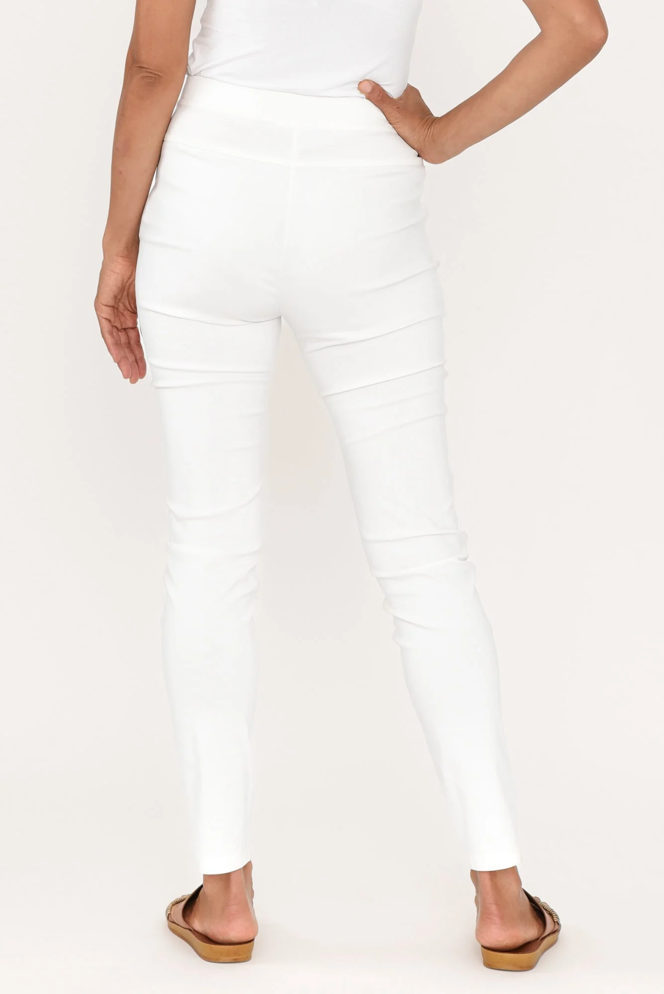 Nora White Stretch Pants - Image 5