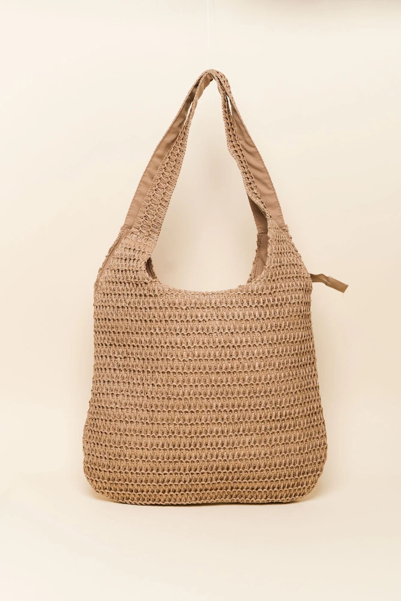 Nori Tan Straw Shoulder Bag - Image 2