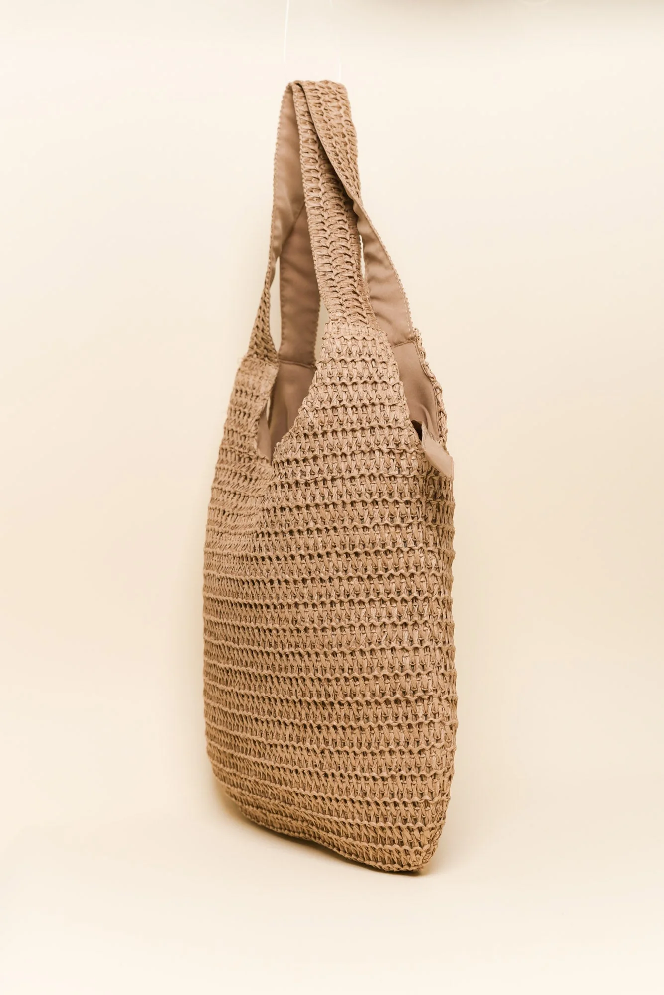 Nori Tan Straw Shoulder Bag - Image 3