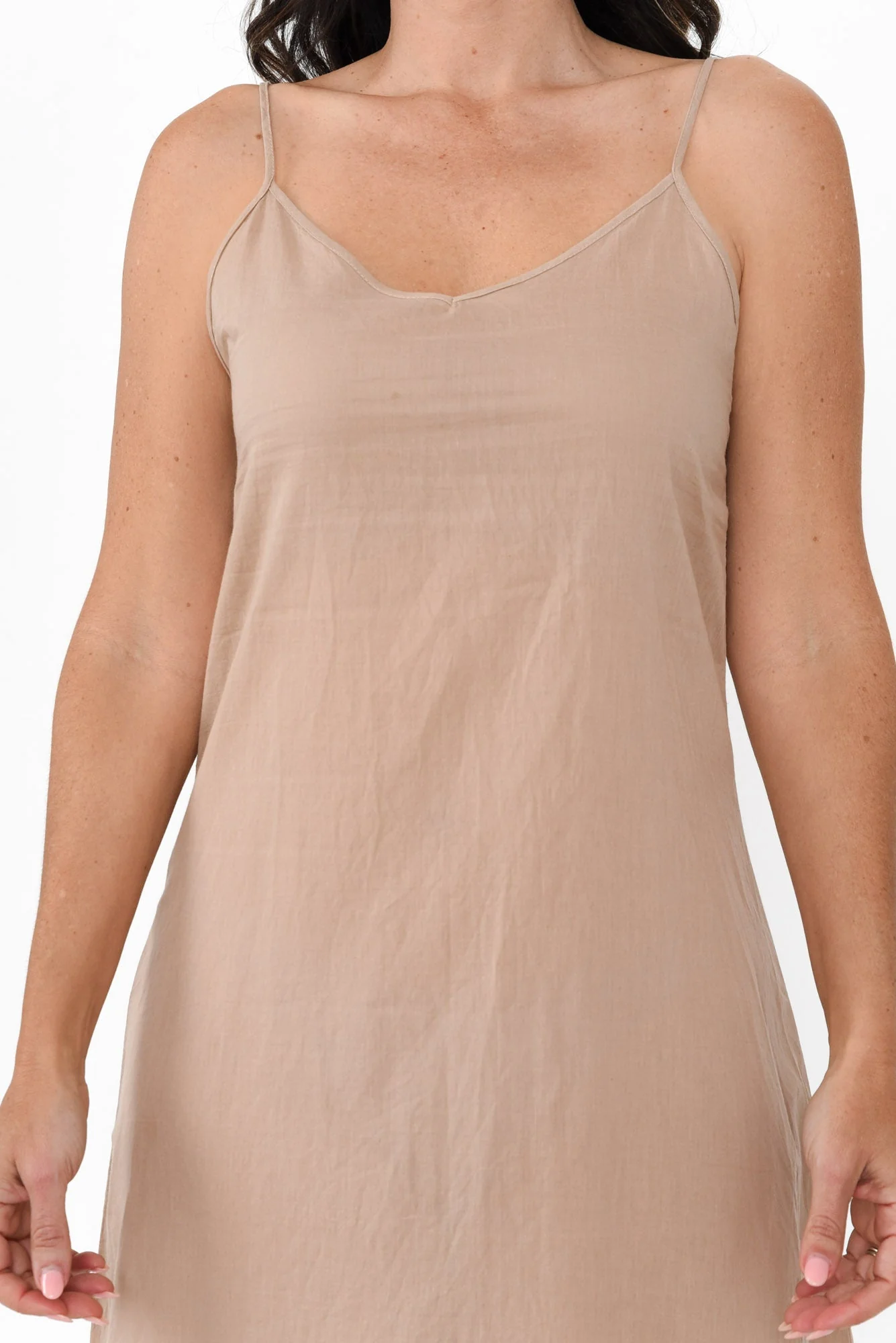 Nude Cotton Maxi Slip Dress - Image 5