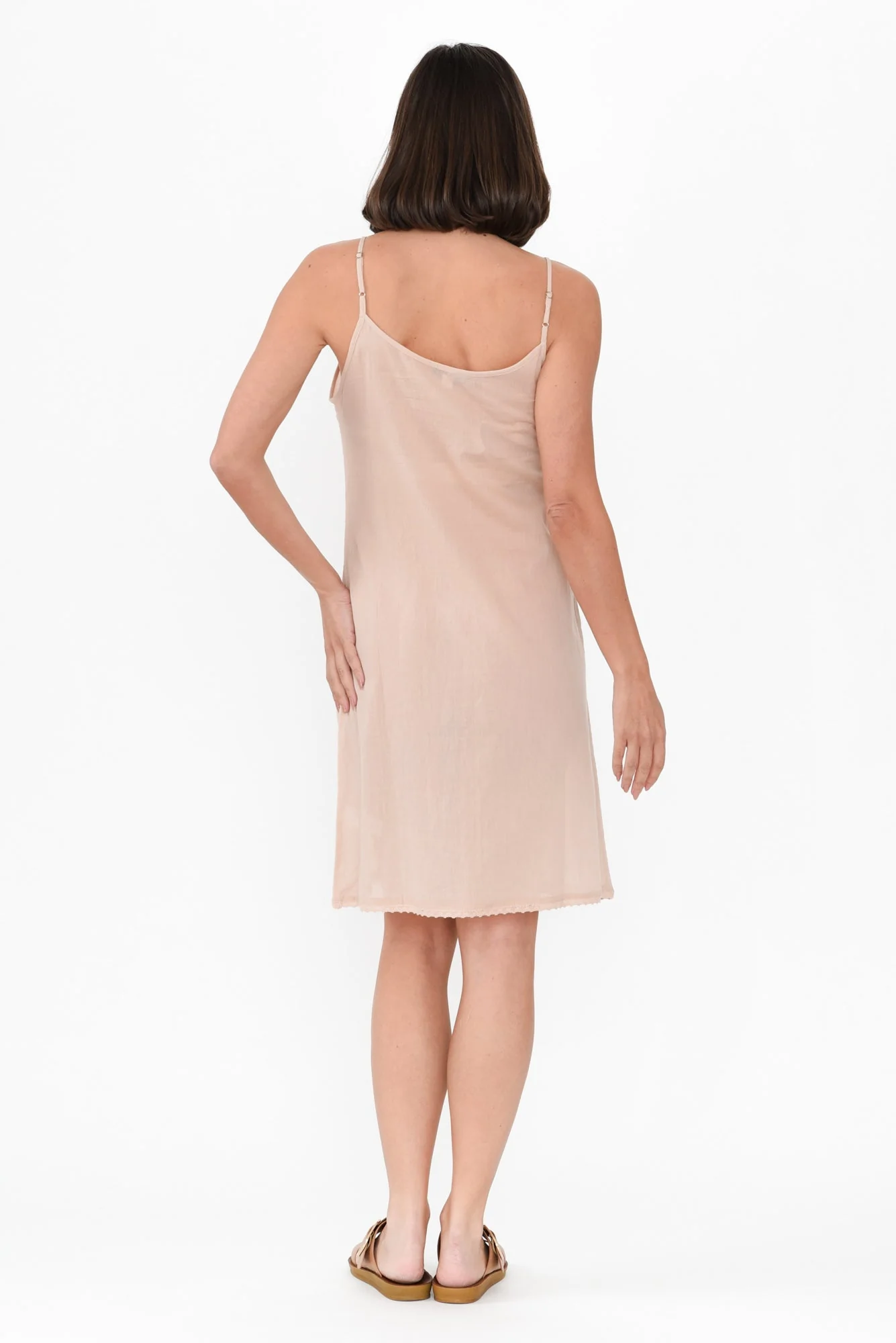 Nude Cotton Slip Dress - Image 4