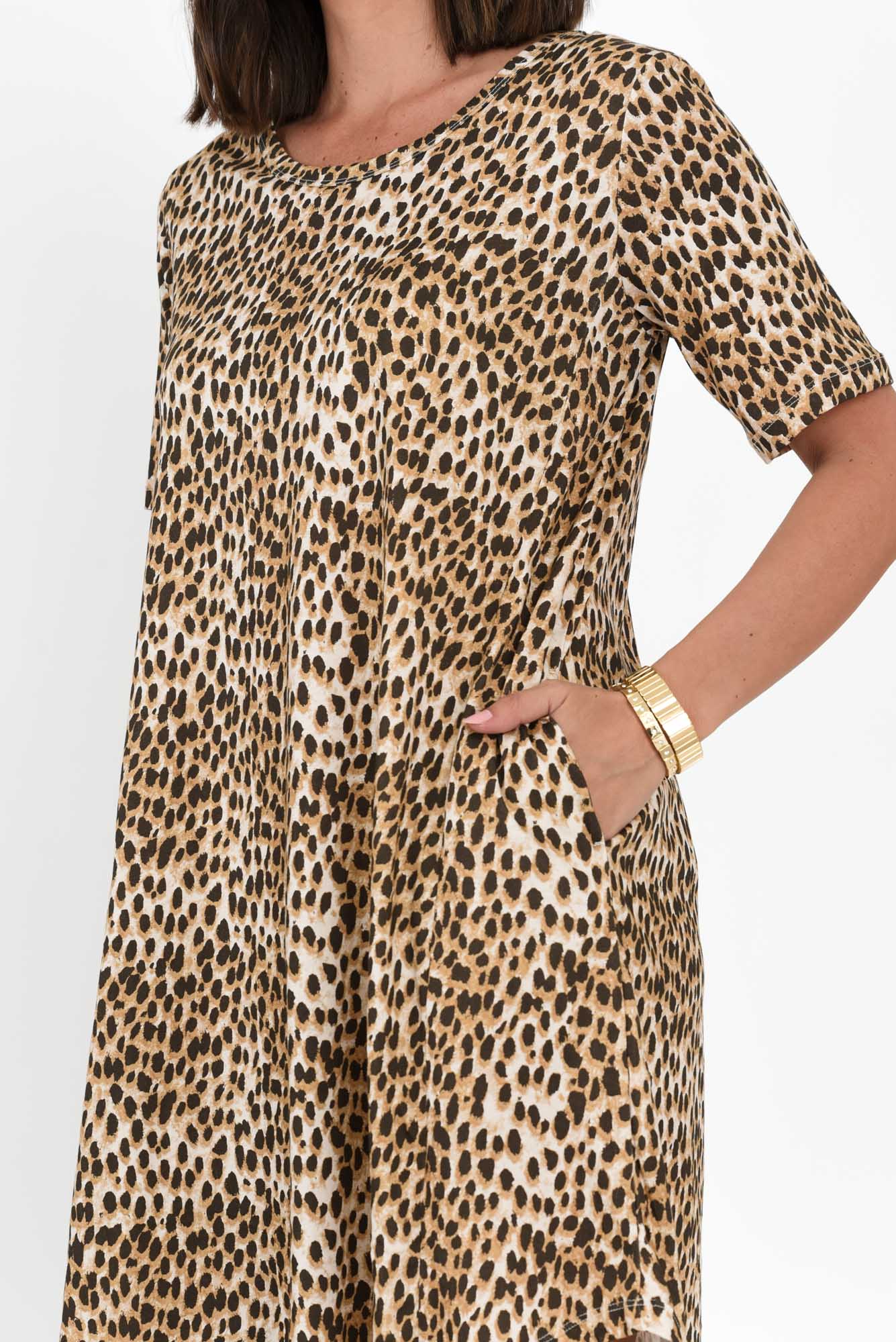 Nyree Brown Leopard Hi Lo Cotton Dress - Image 6
