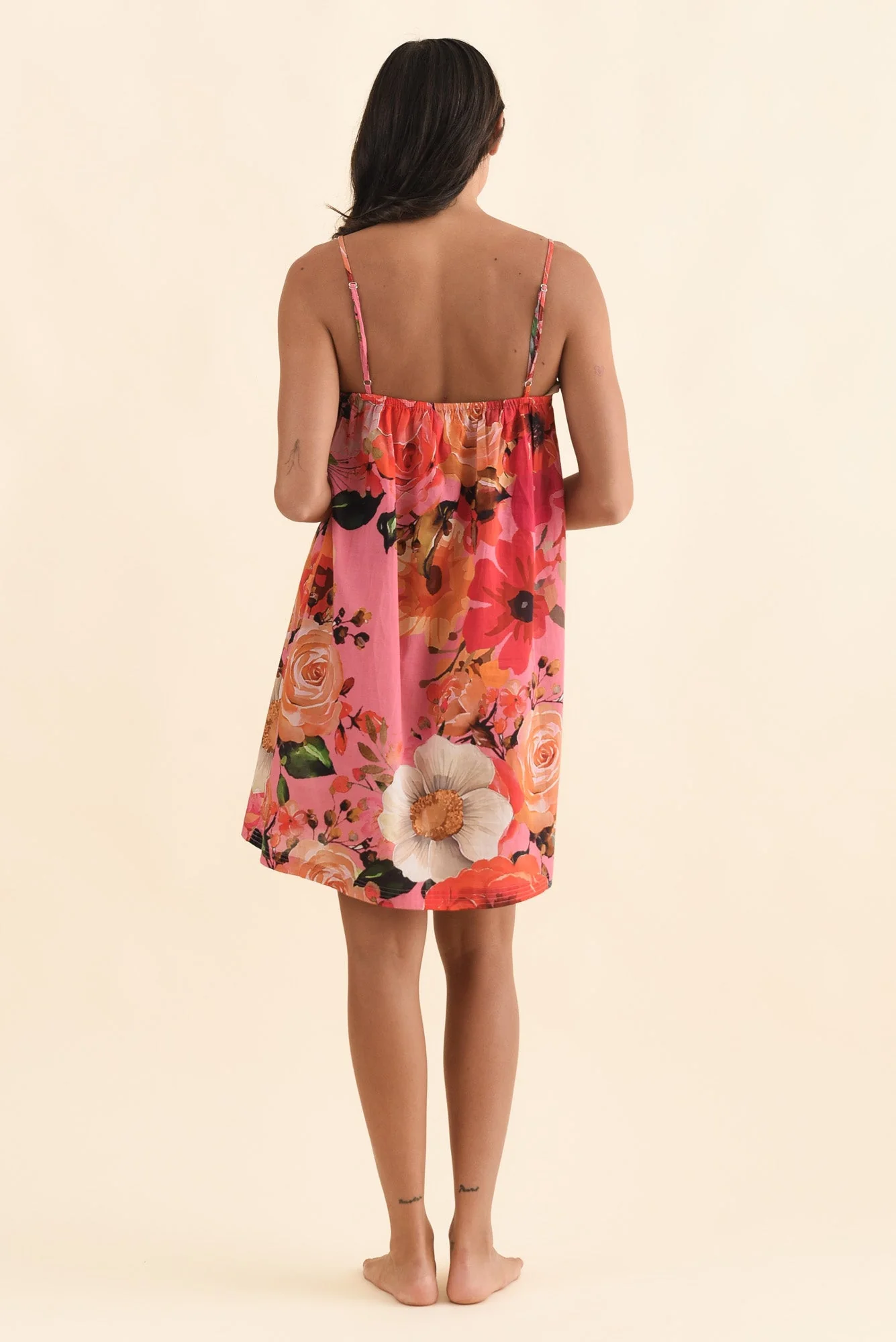 Olina Pink Rose Cotton Nightie - Image 4