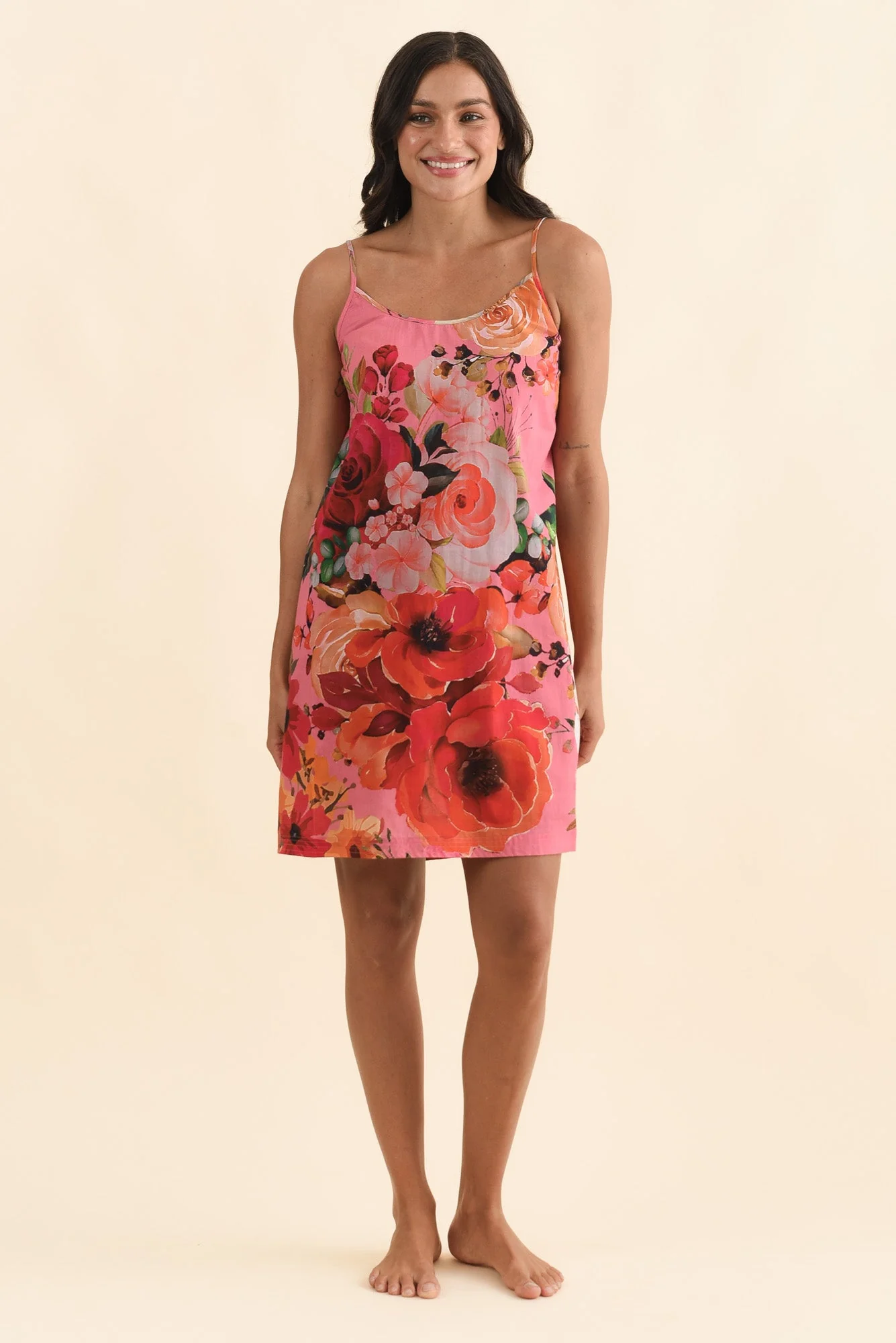 Olina Pink Rose Cotton Nightie - Image 6