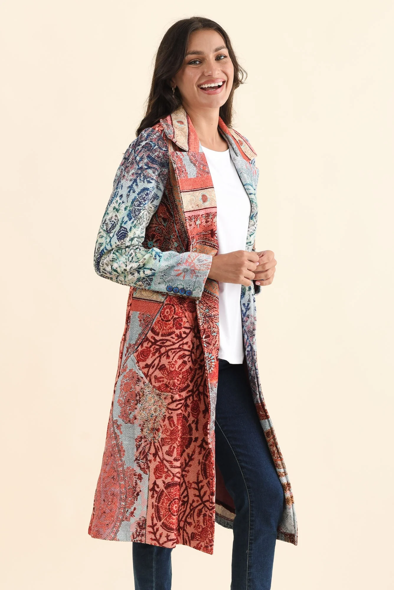 Oliver Red Tile Pocket Coat - Image 3