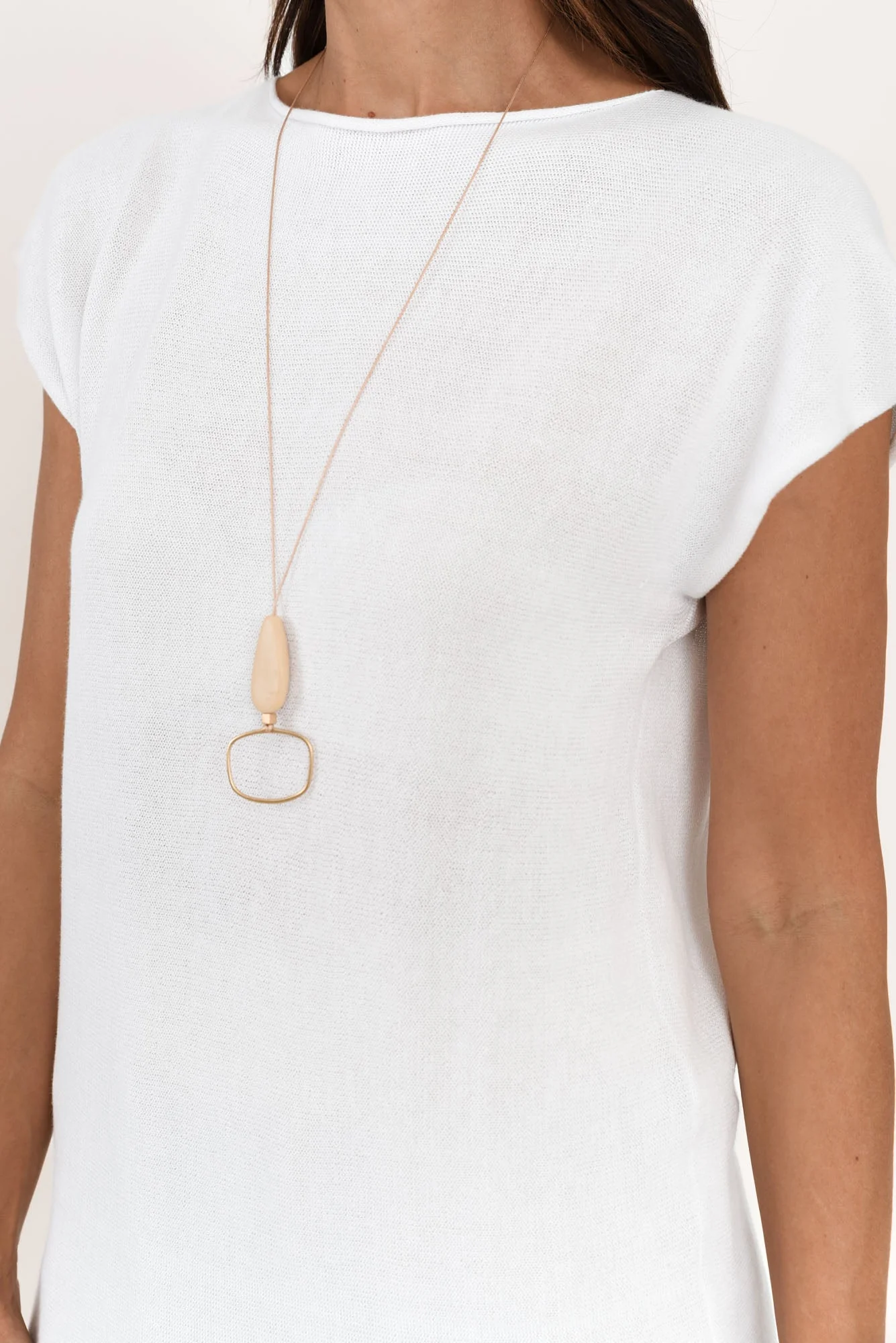 Ollie White Cotton Knit Tee - Image 5