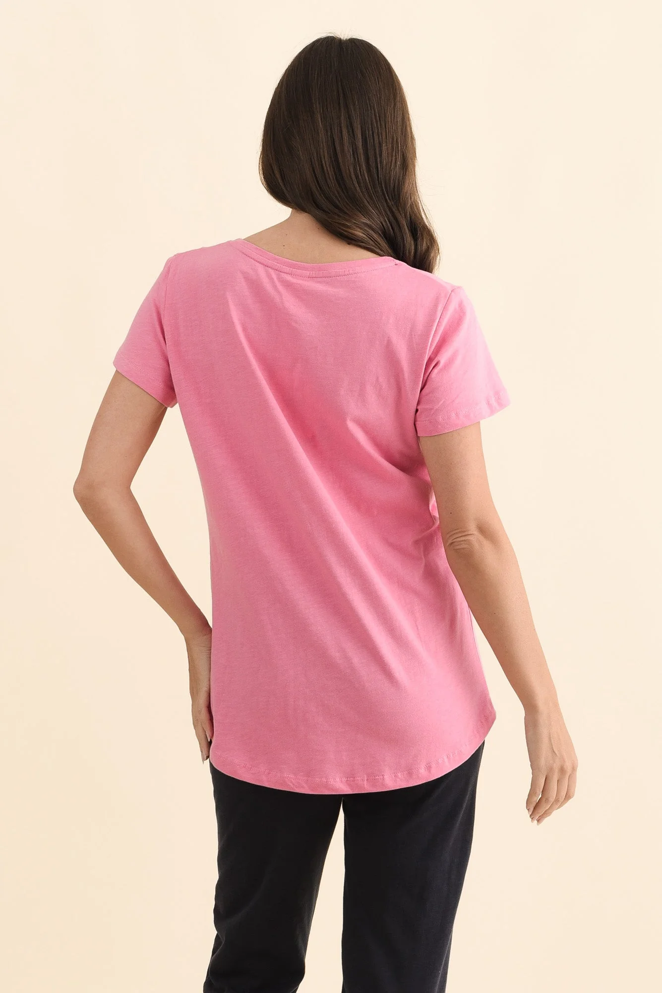 One Heart Blush Pink Cotton Tee - Image 4