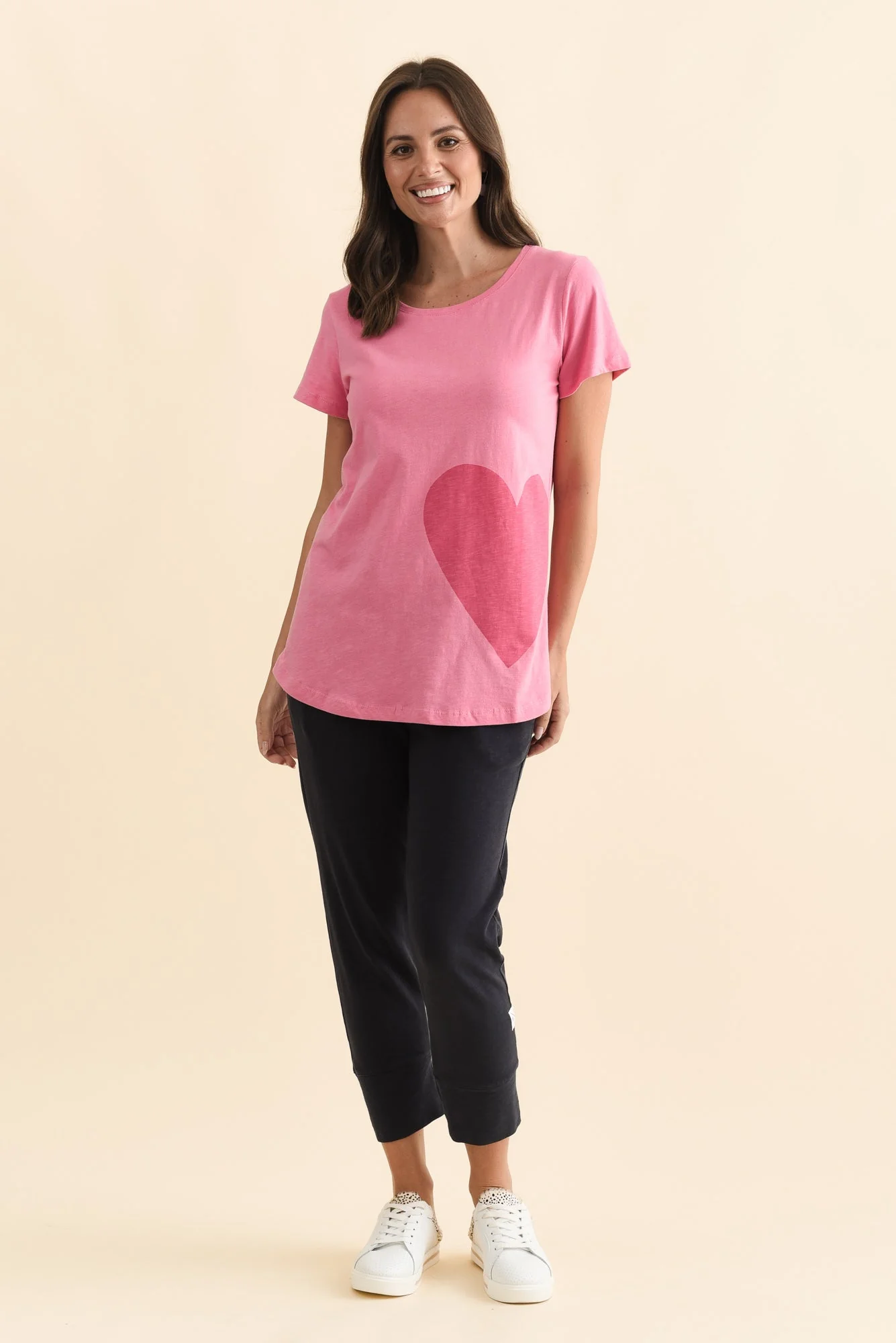 One Heart Blush Pink Cotton Tee - Image 6