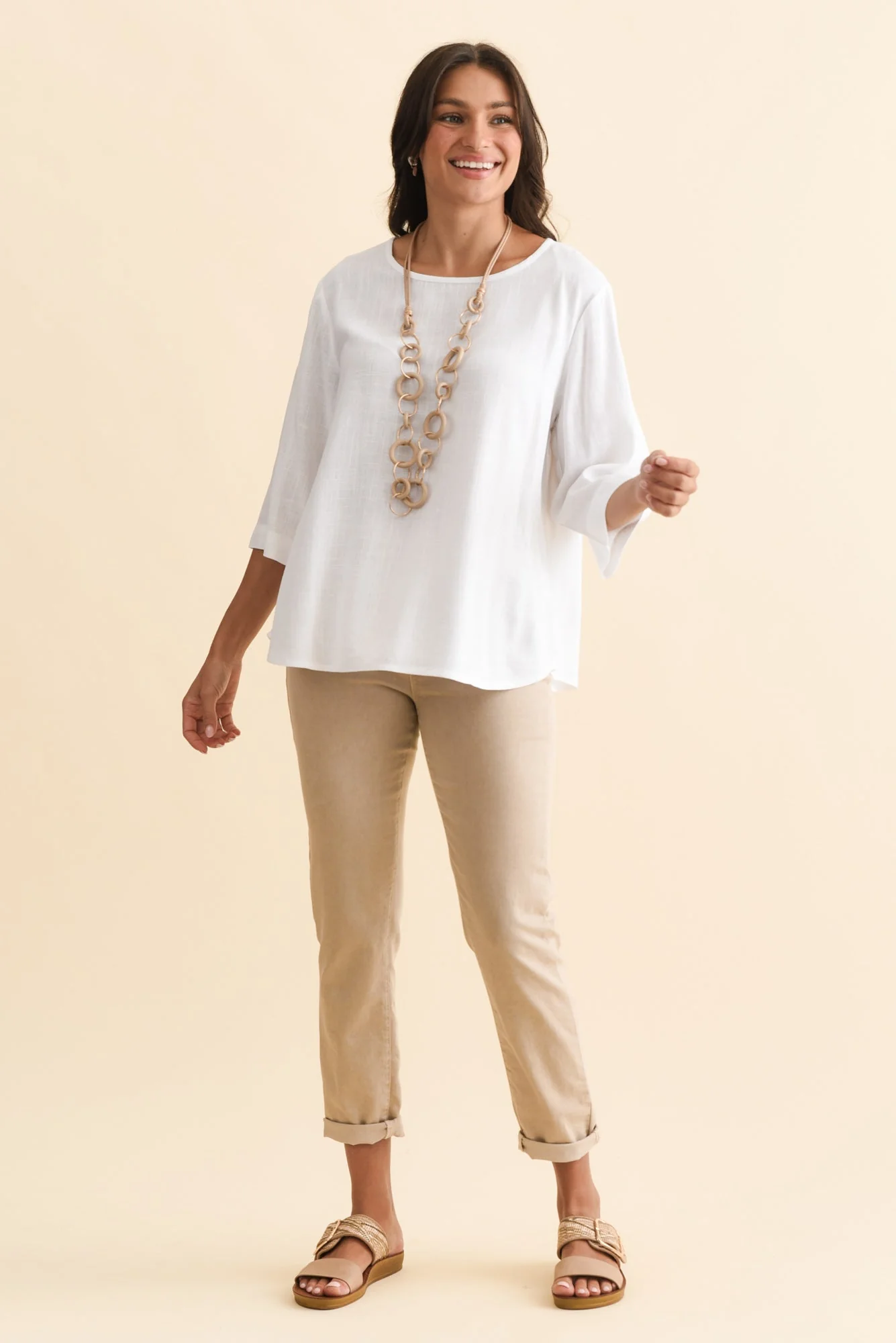 Ophelia Cream Scoop Neck Top - Image 3