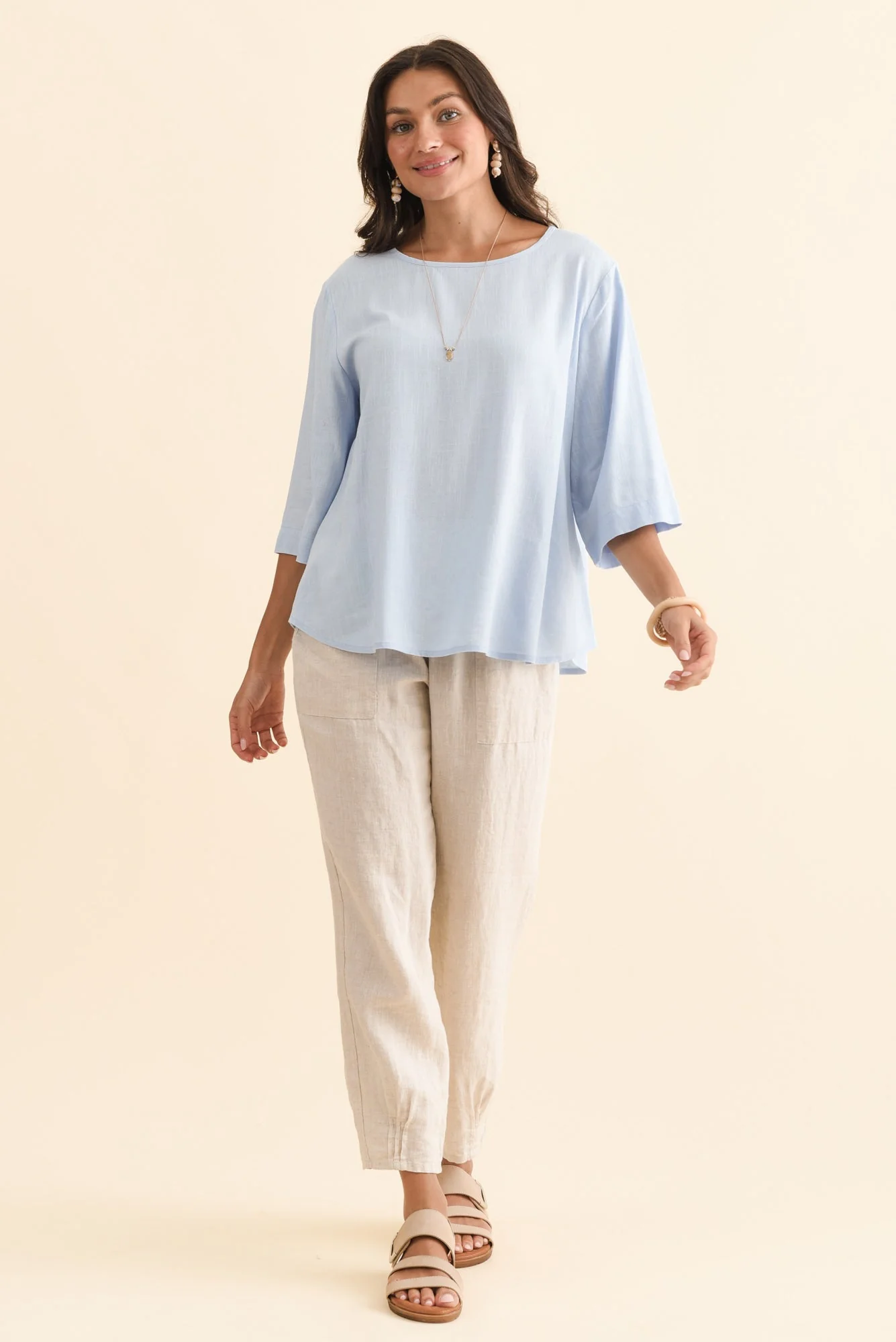 Ophelia Light Blue Scoop Neck Top - Image 2