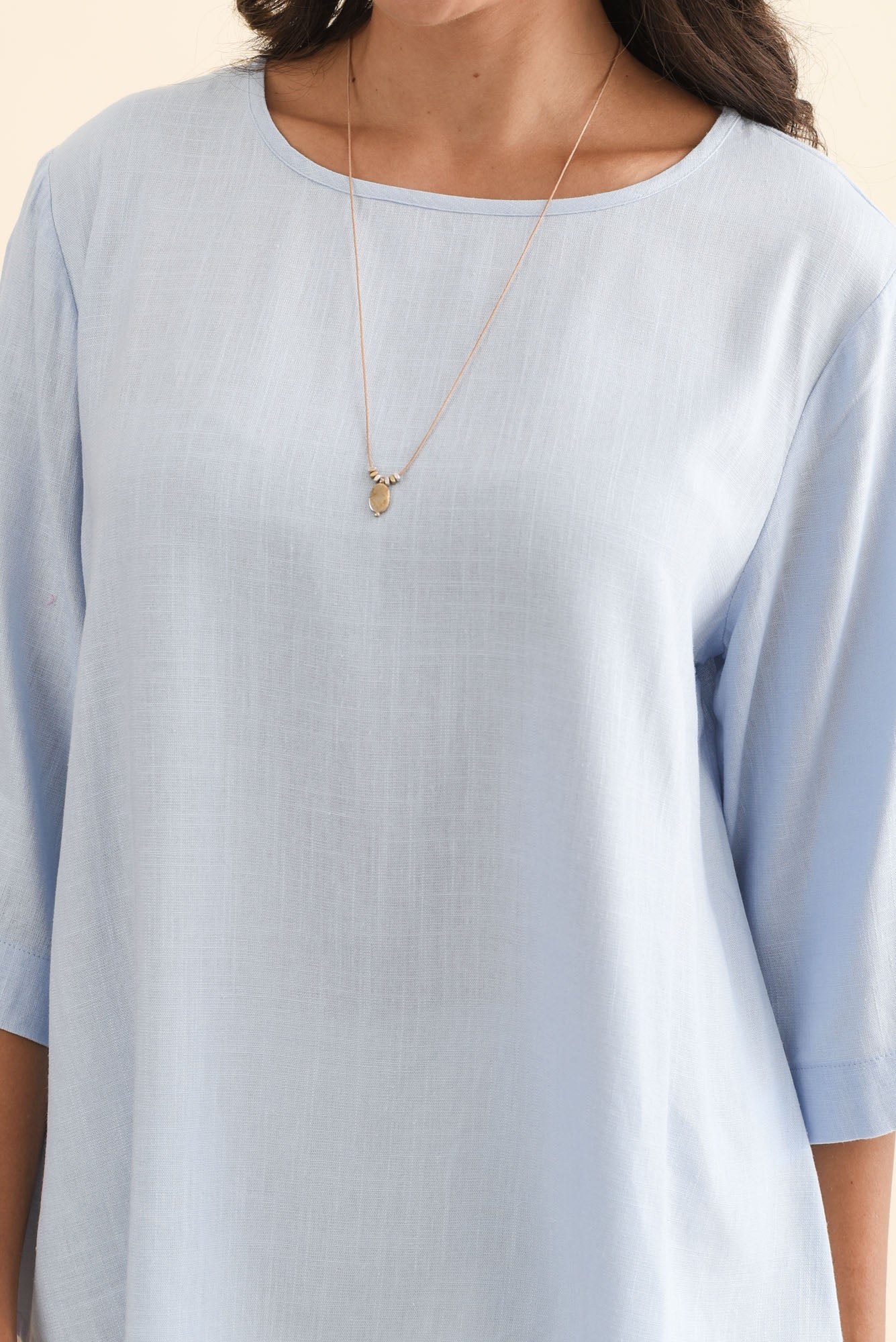Ophelia Light Blue Scoop Neck Top - Image 5