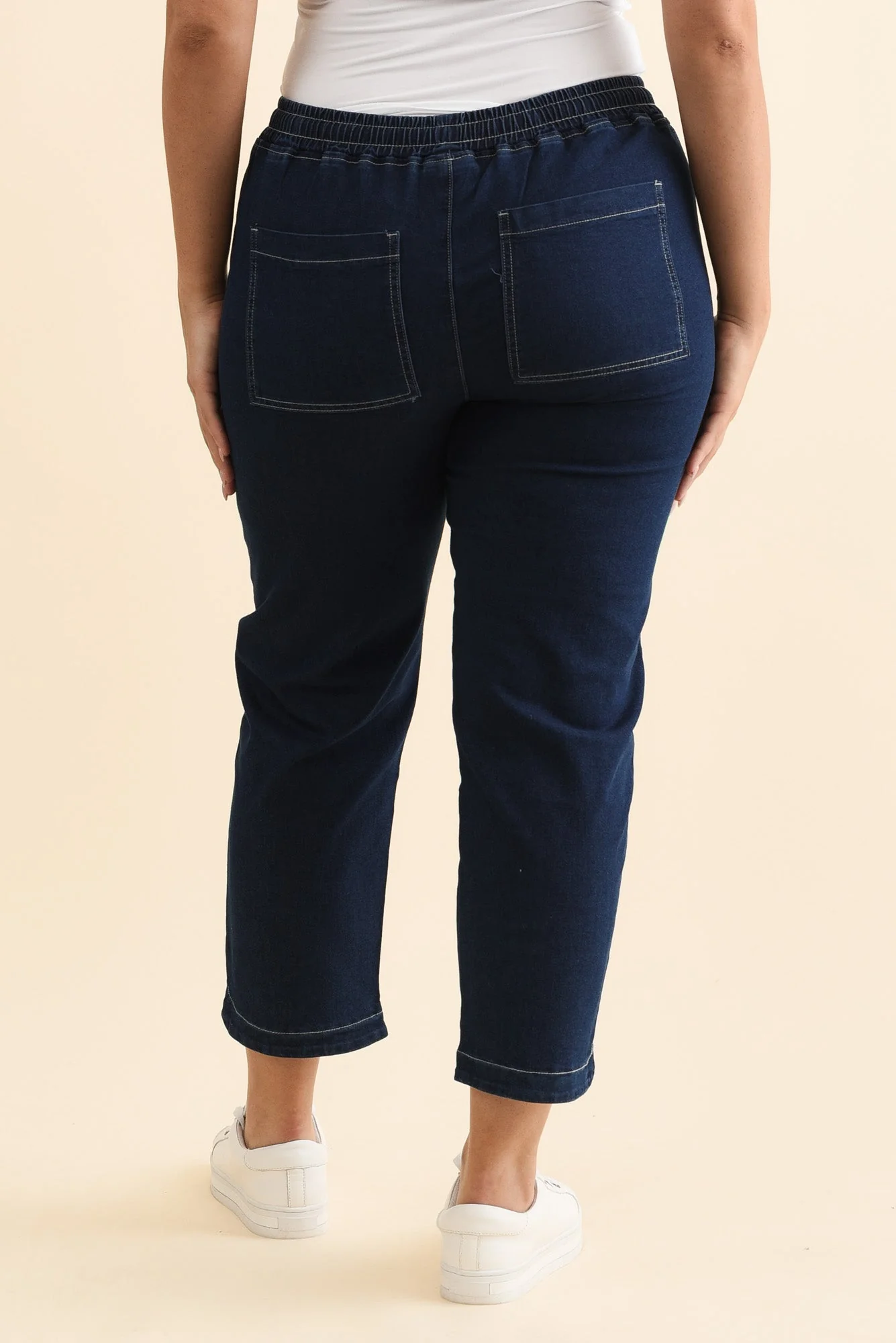 Orbe Indigo Denim Drawstring Jeans - Image 10