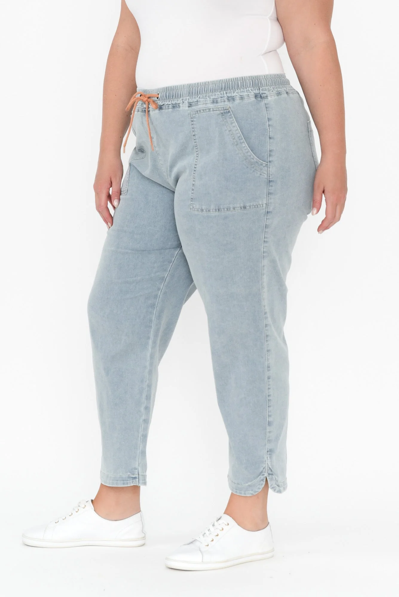 Orbe Light Blue Denim Drawstring Jeans - Image 10