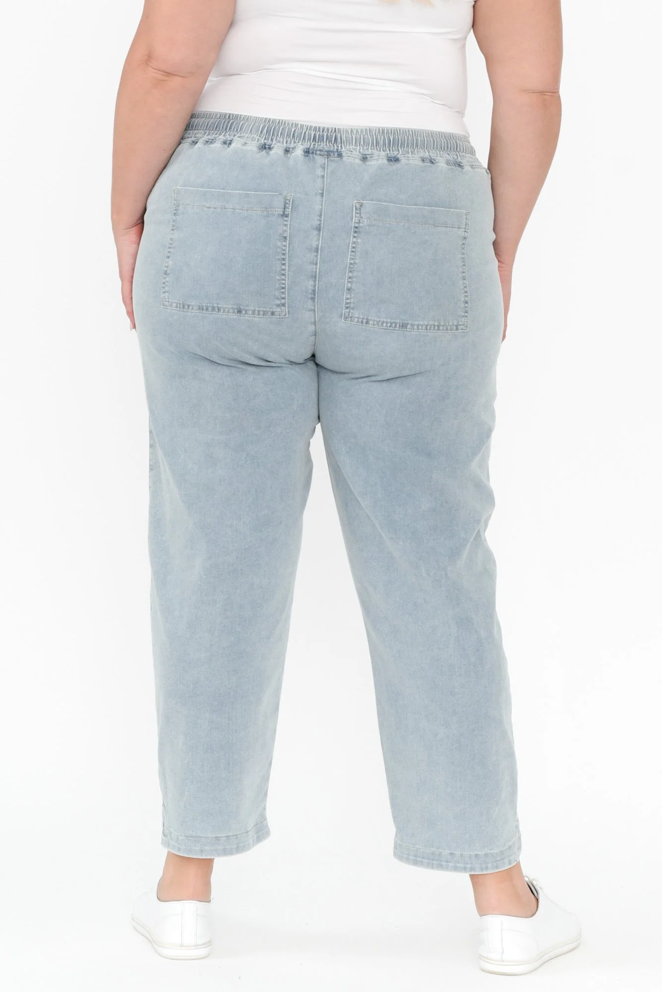 Orbe Light Blue Denim Drawstring Jeans - Image 11