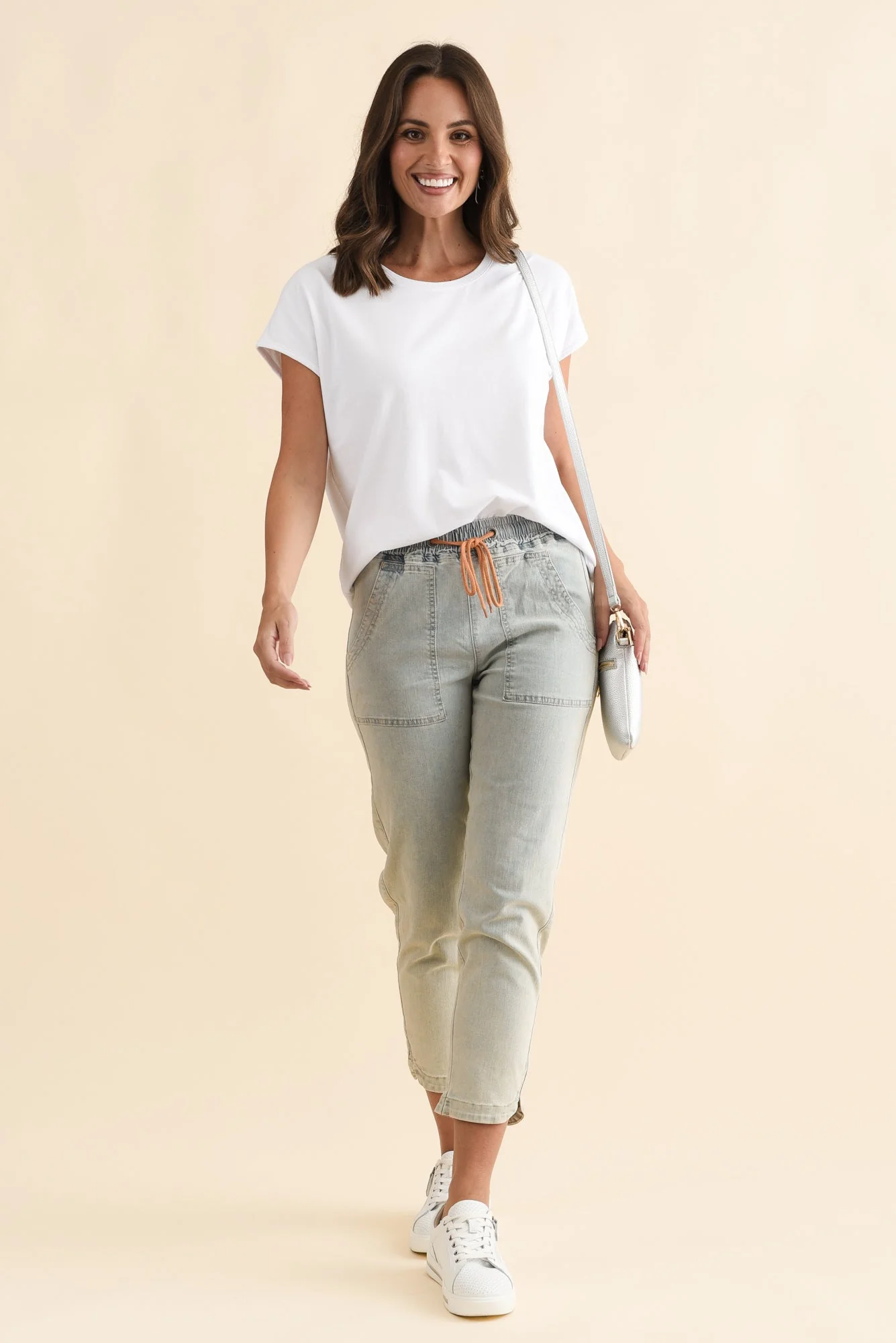 Orbe Light Blue Denim Drawstring Jeans - Image 3