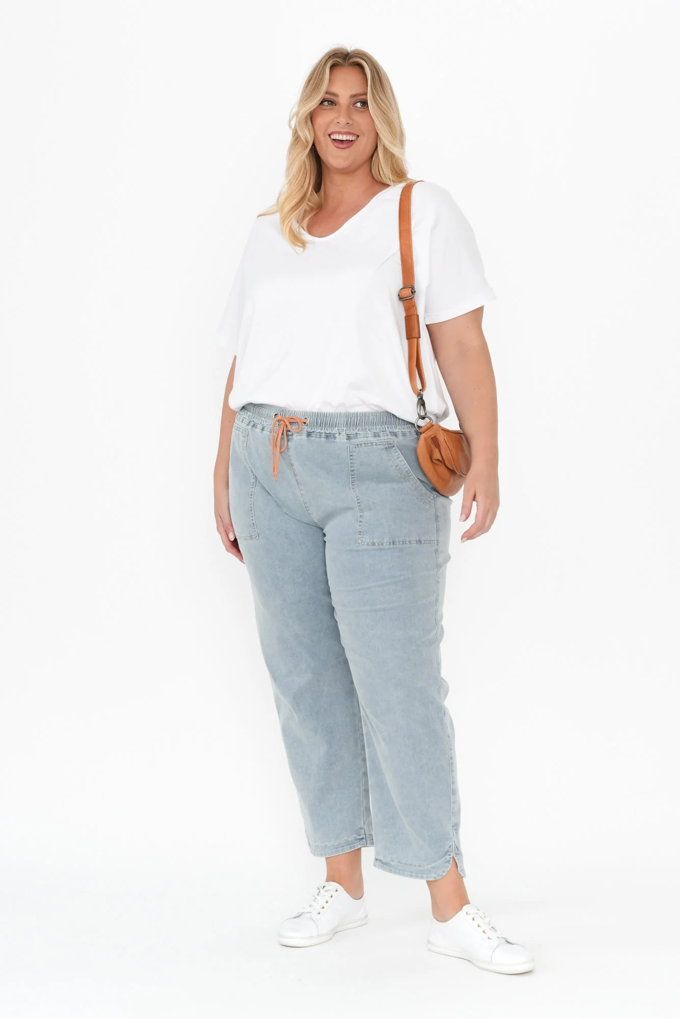 Orbe Light Blue Denim Drawstring Jeans - Image 9