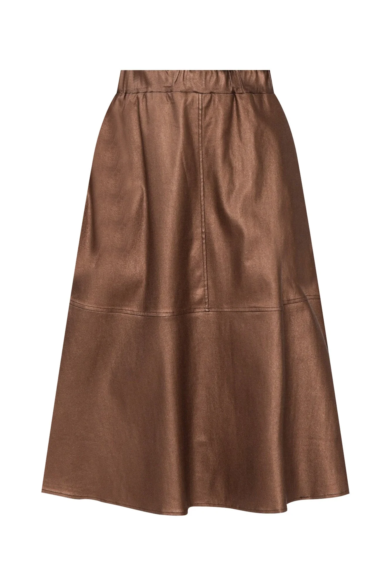 Oriel Bronze Faux Leather Midi Skirt - Image 3
