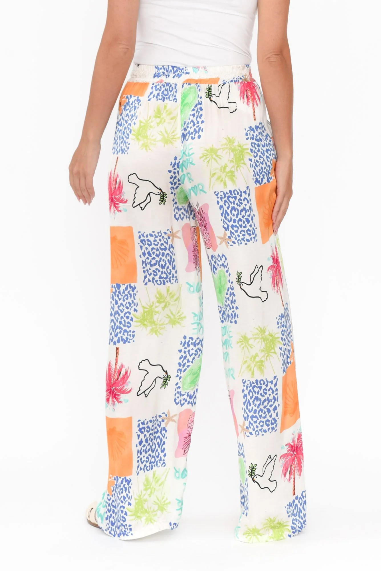 Orina White Jungle Wide Leg Pants - Image 6