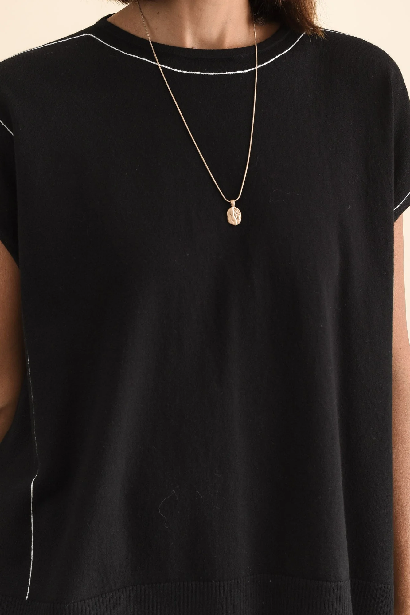 Orla Black Cotton Blend Knit Top - Image 5
