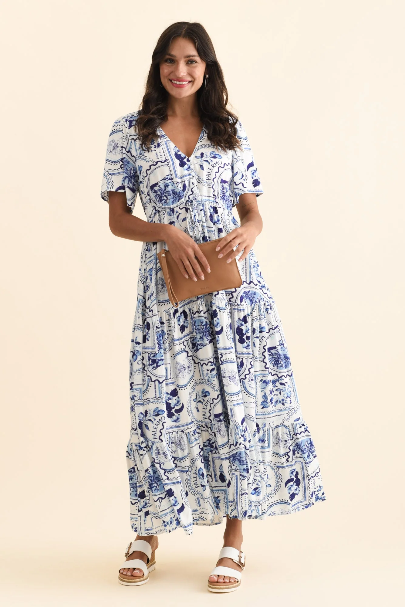 Orson Blue Mosaic Tier Dress - Image 2