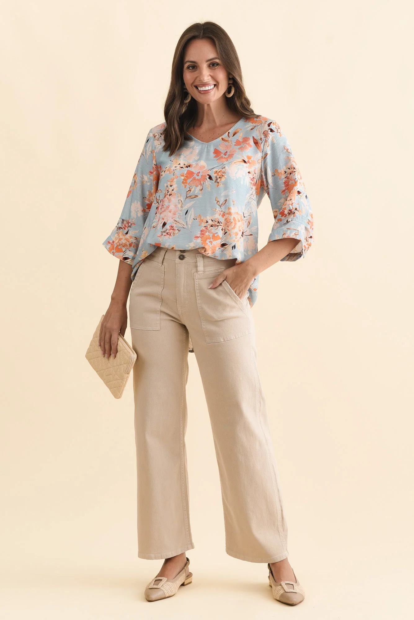 Orwell Beige Straight Leg Jeans - Image 2