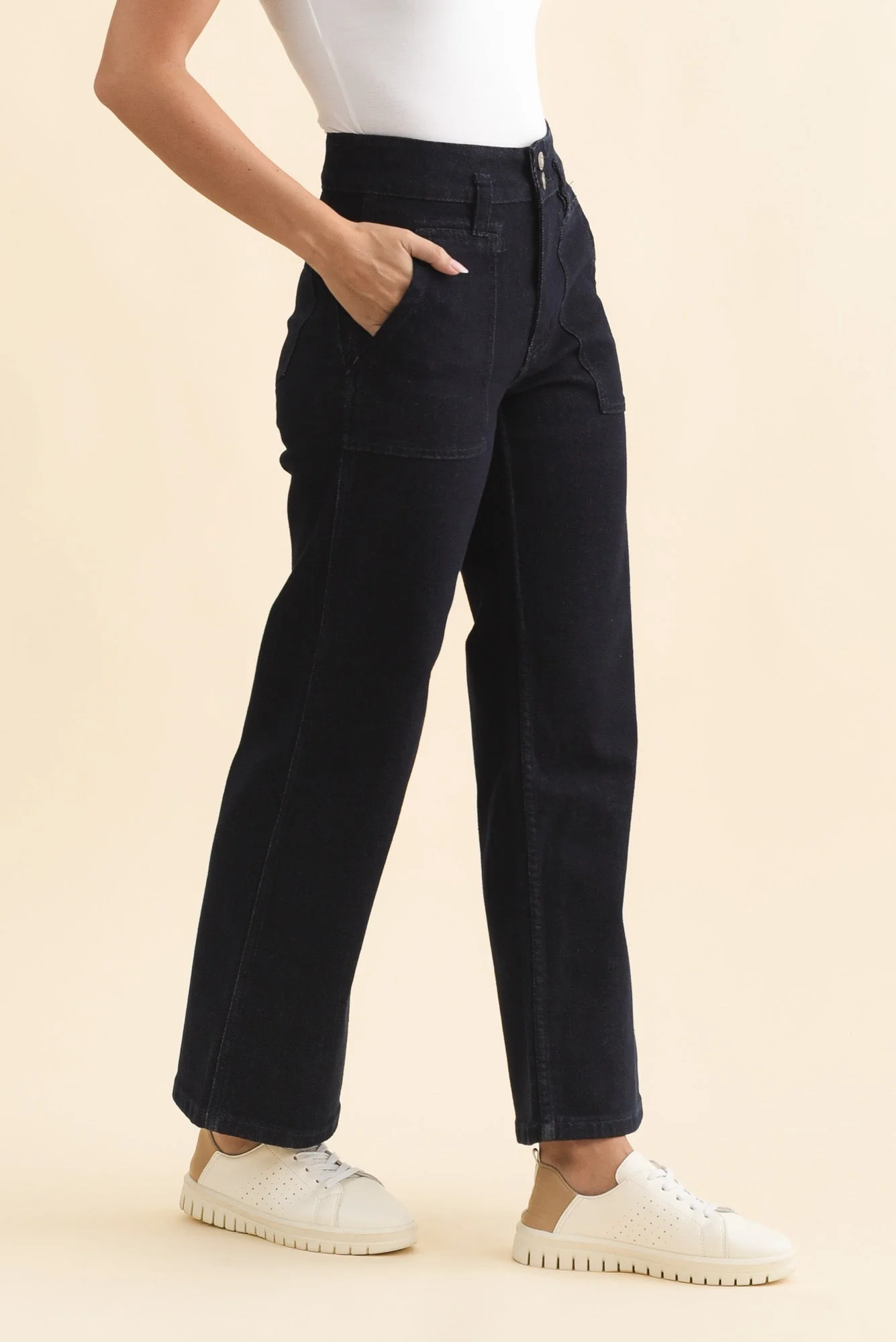 Orwell Dark Blue Straight Leg Jeans - Image 4