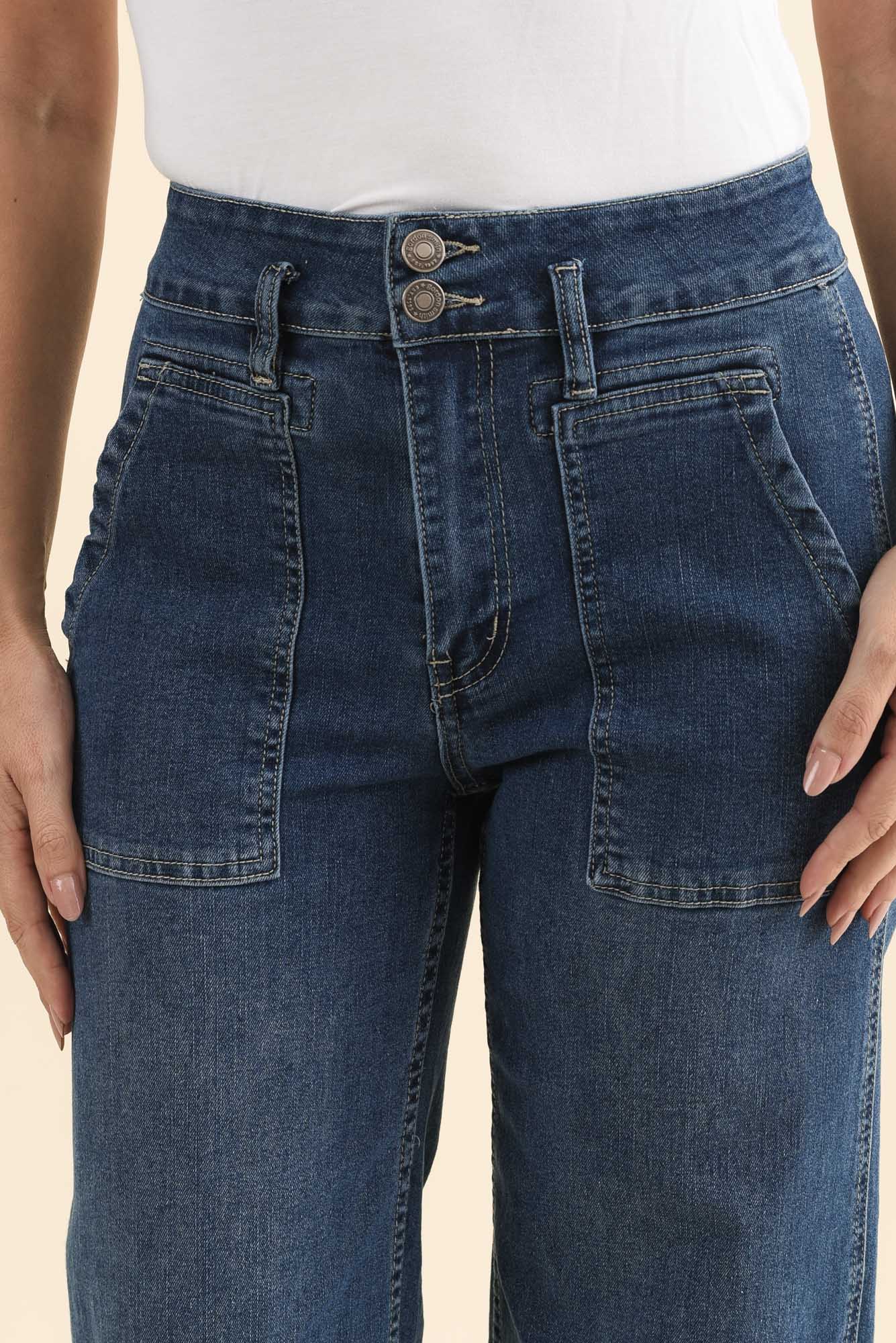 Orwell Mid Blue Straight Leg Jeans - Image 5