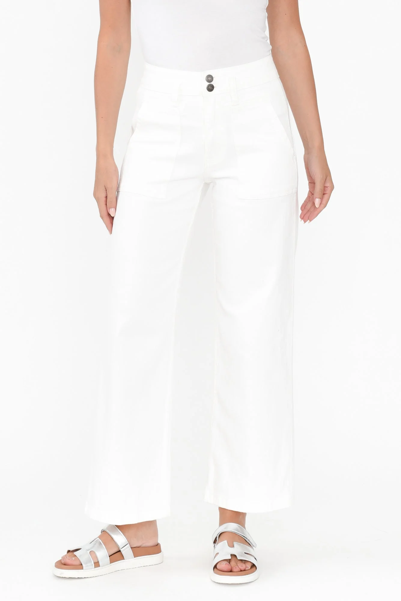 Orwell White Straight Leg Jeans - Image 2