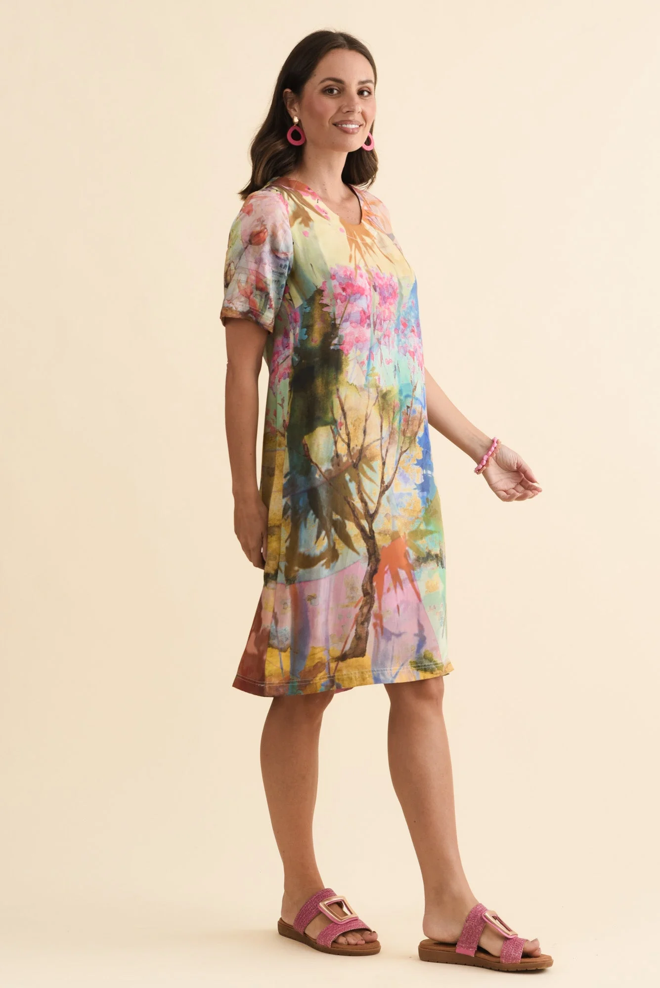 Osaka Pink Blossom Pocket Dress - Image 3