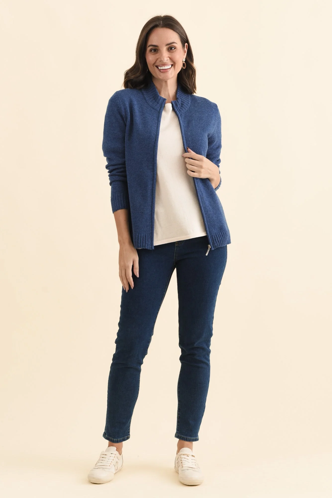 Pacey Blue Wool Zip Jacket - Image 2
