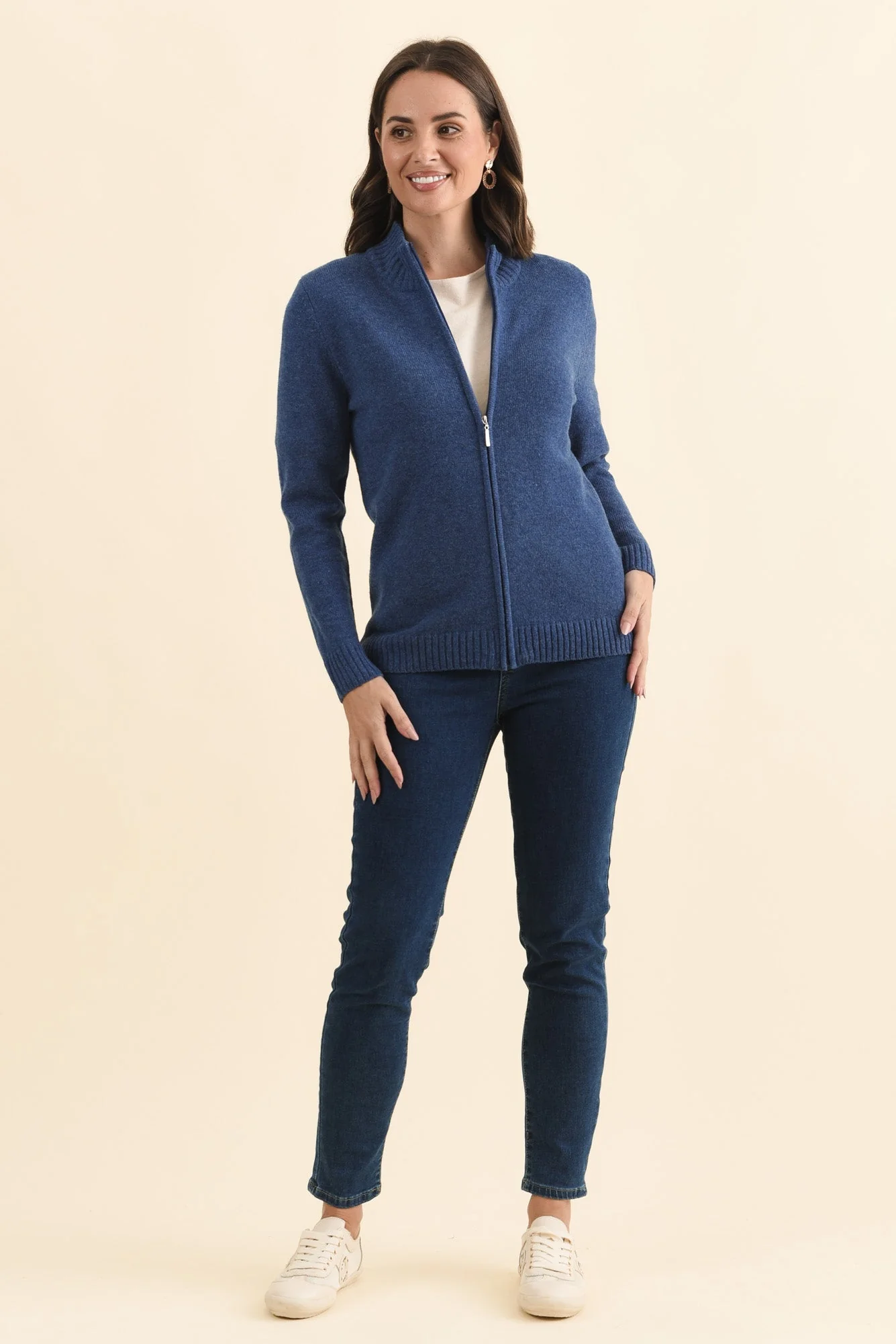 Pacey Blue Wool Zip Jacket - Image 6