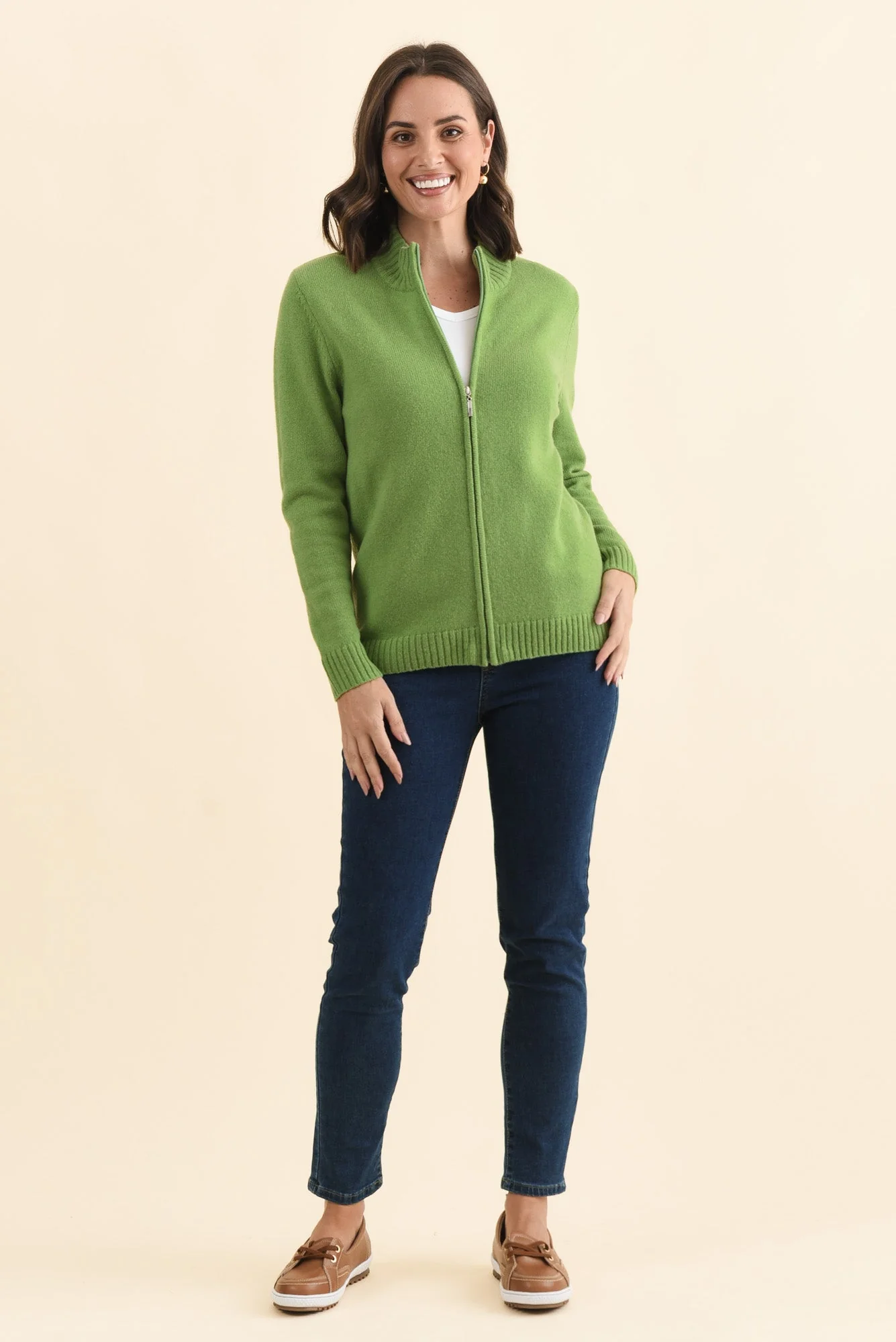 Pacey Green Wool Zip Jacket - Image 6