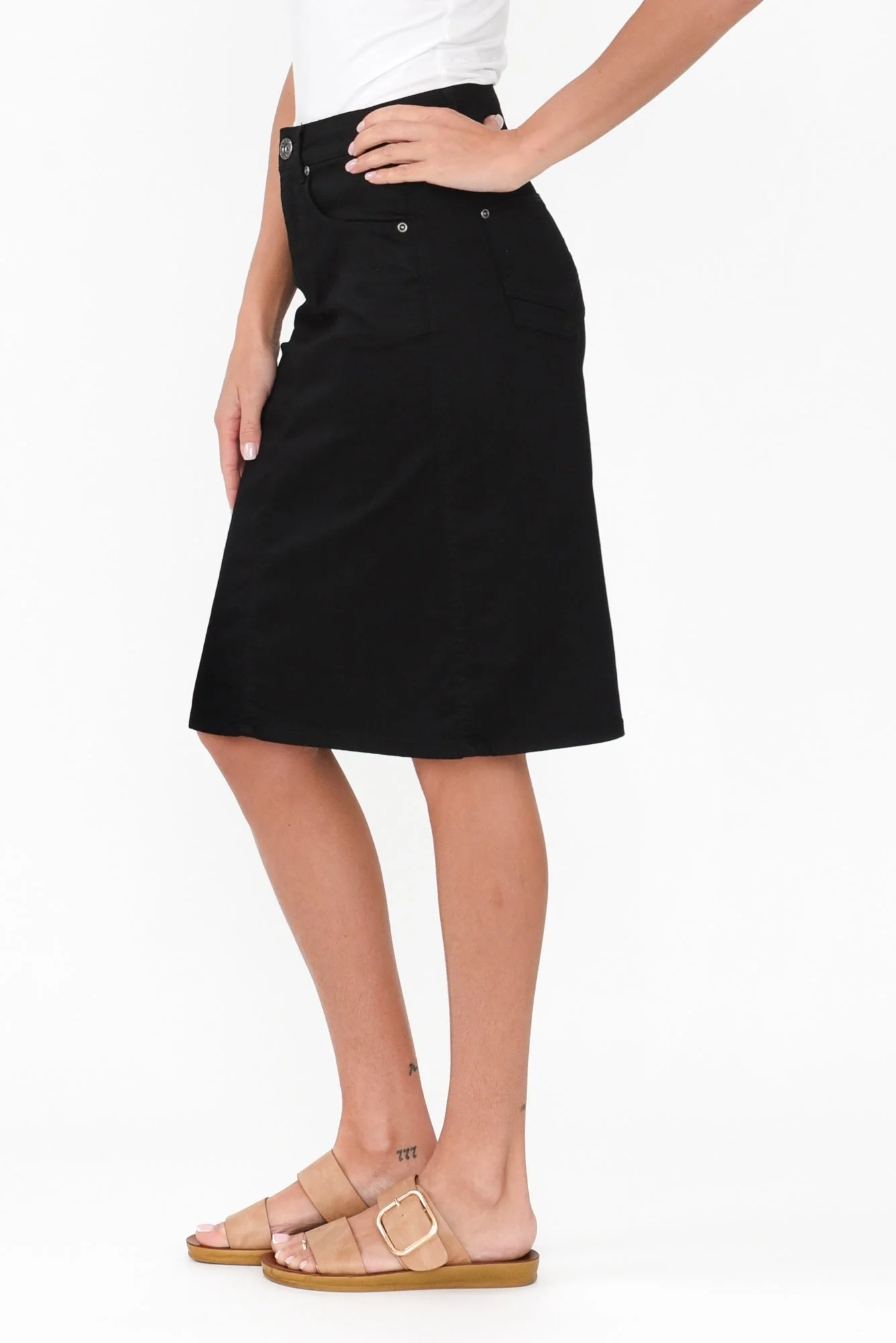 Palin Black Zip Front Skirt - Image 3