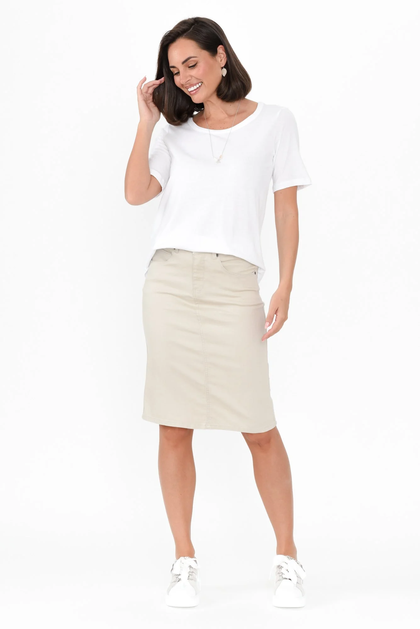 Palin Natural Zip Front Skirt - Image 3