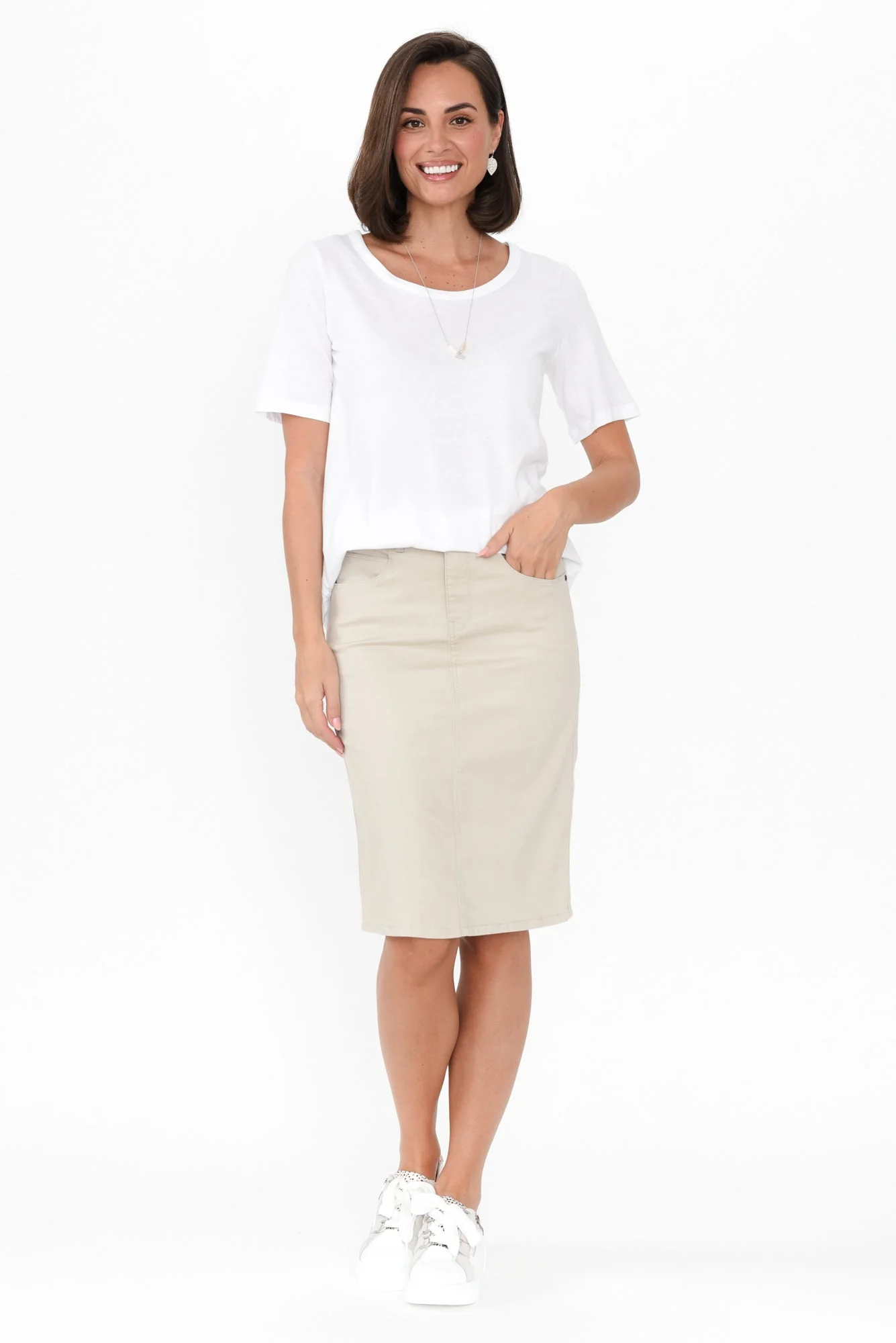 Palin Natural Zip Front Skirt - Image 7