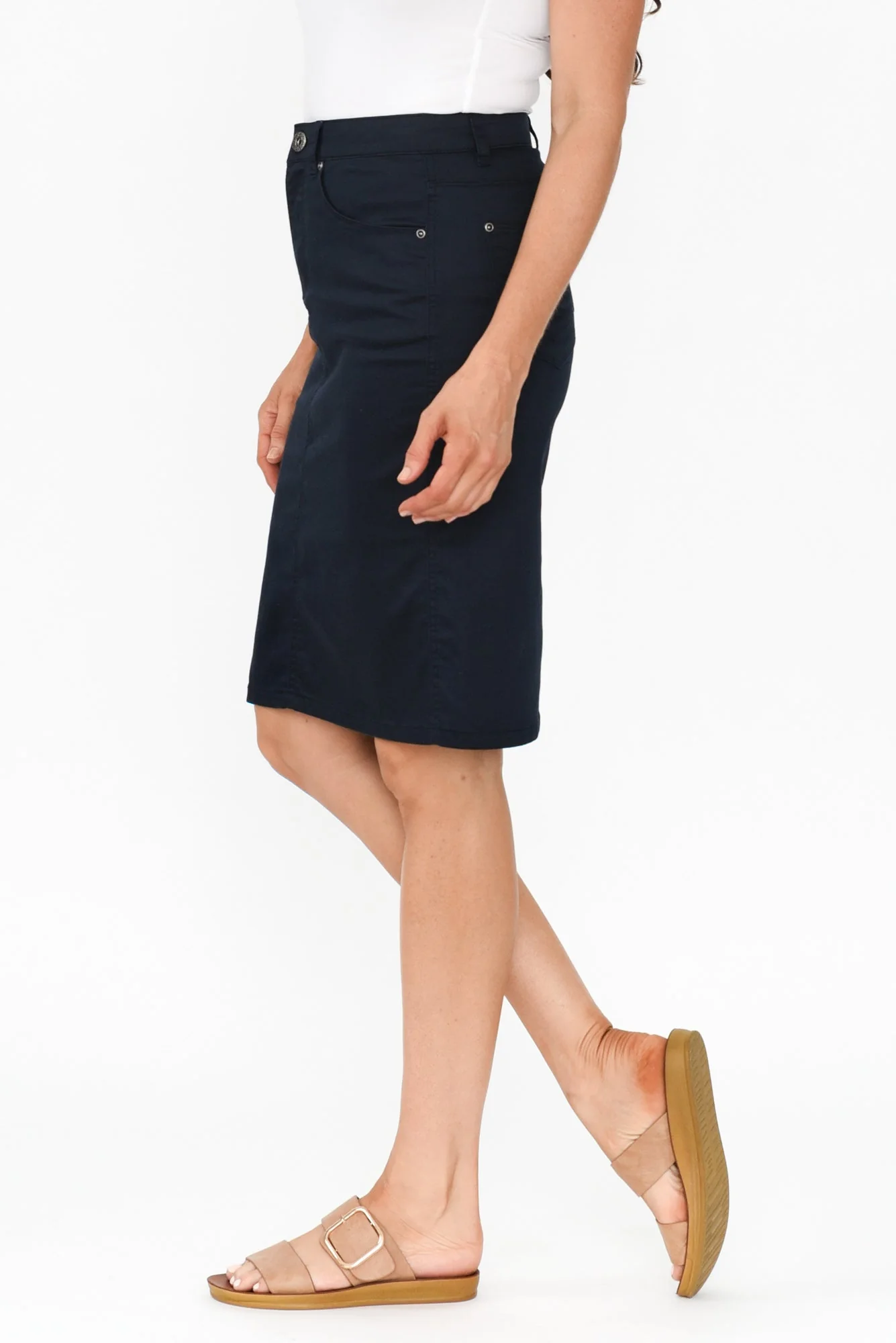 Palin Navy Zip Front Skirt - Image 5