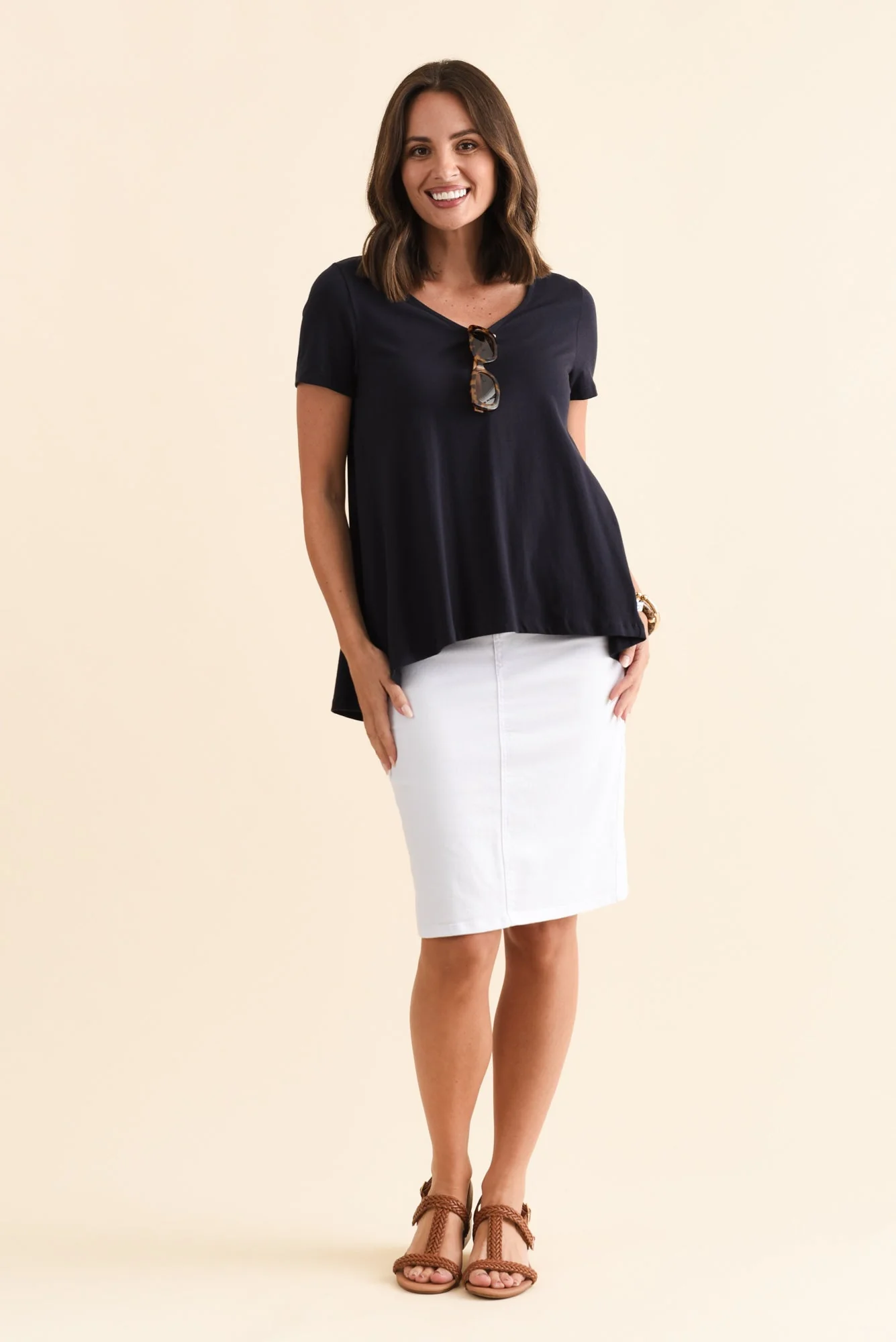 Palin White Zip Front Skirt - Image 3