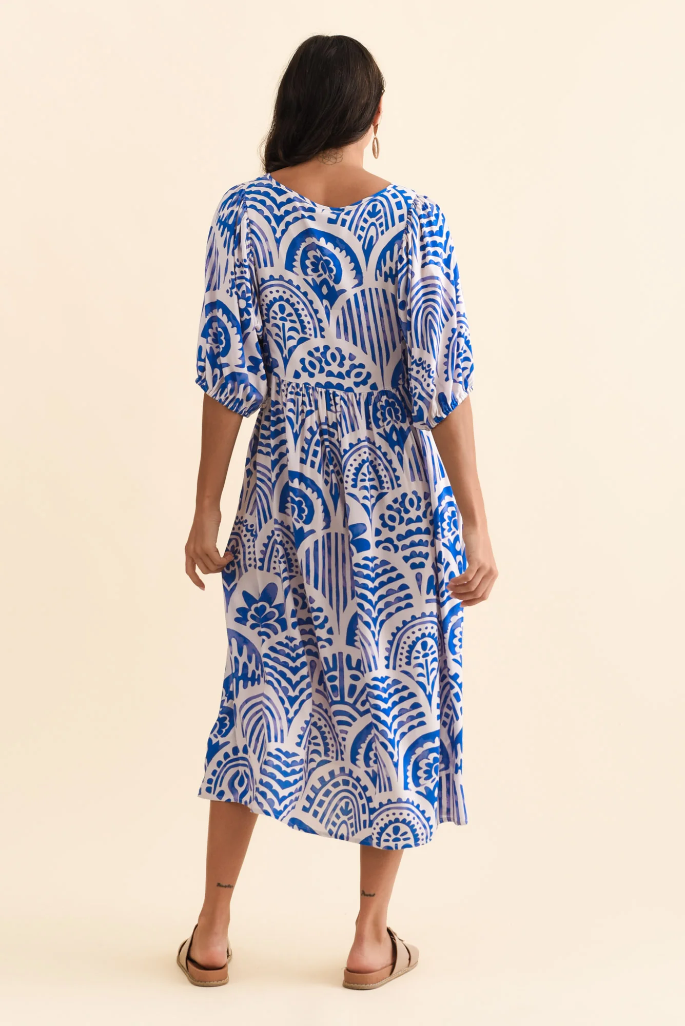 Pansy Blue Abstract Pocket Dress - Image 4