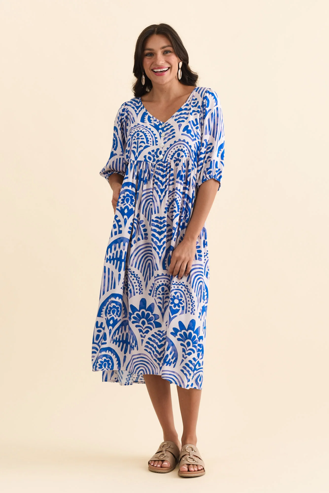 Pansy Blue Abstract Pocket Dress - Image 6