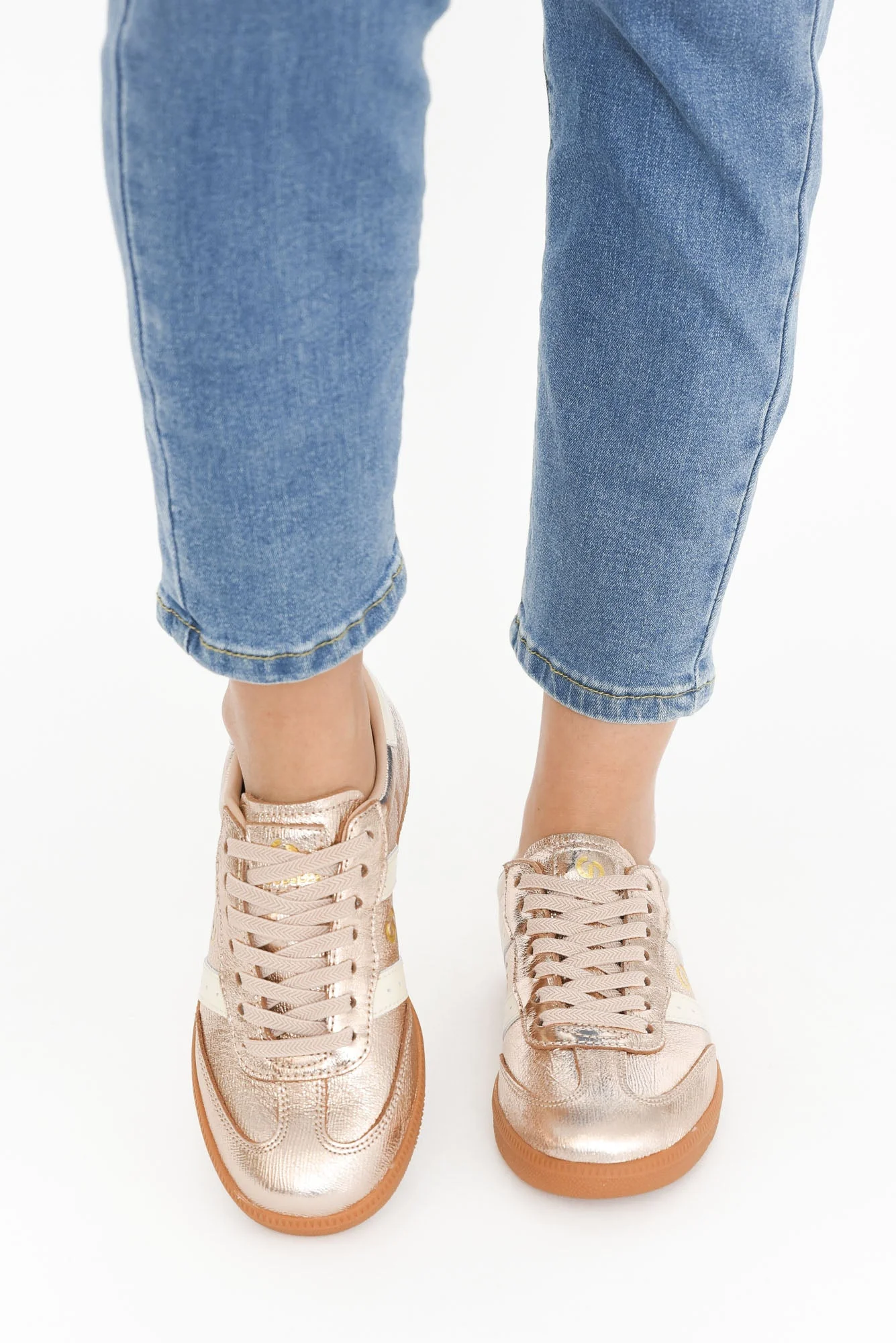 Parallel Rose Gold Contrast Leather Sneaker - Image 9