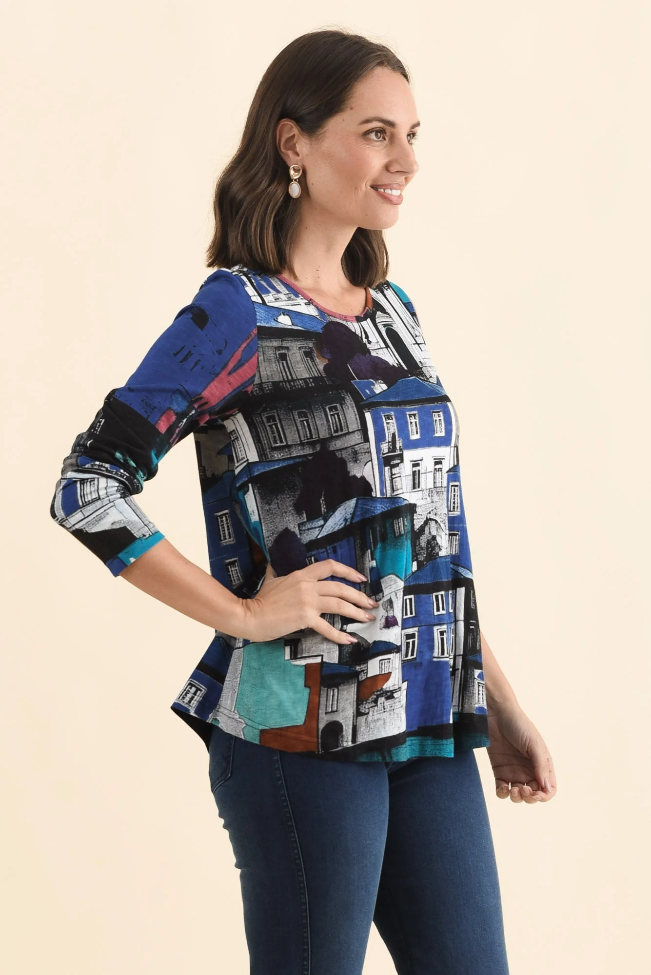Pari Blue Porto Cotton Long Sleeve Tee - Image 3