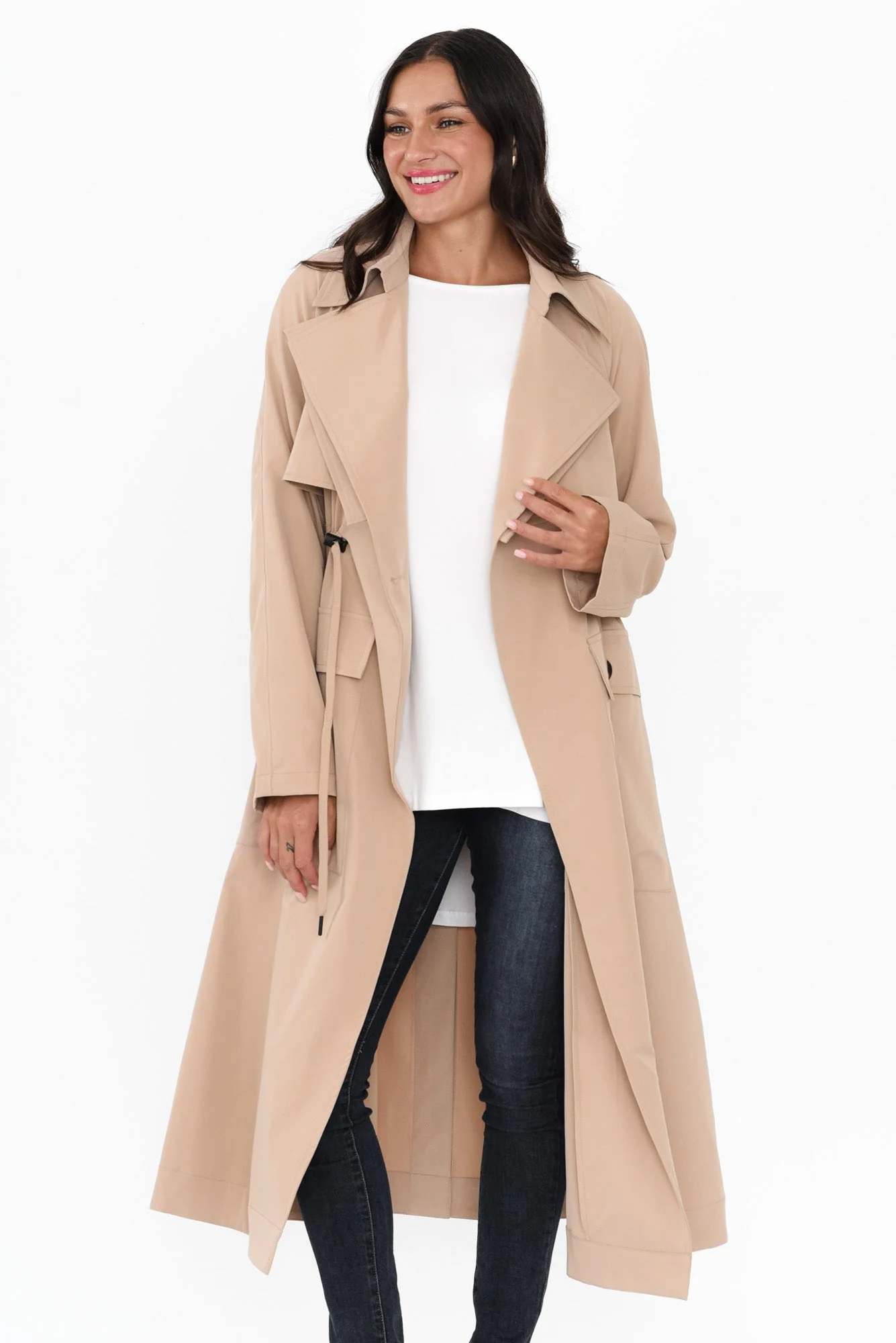 Parker Beige Tie Coat - Image 2