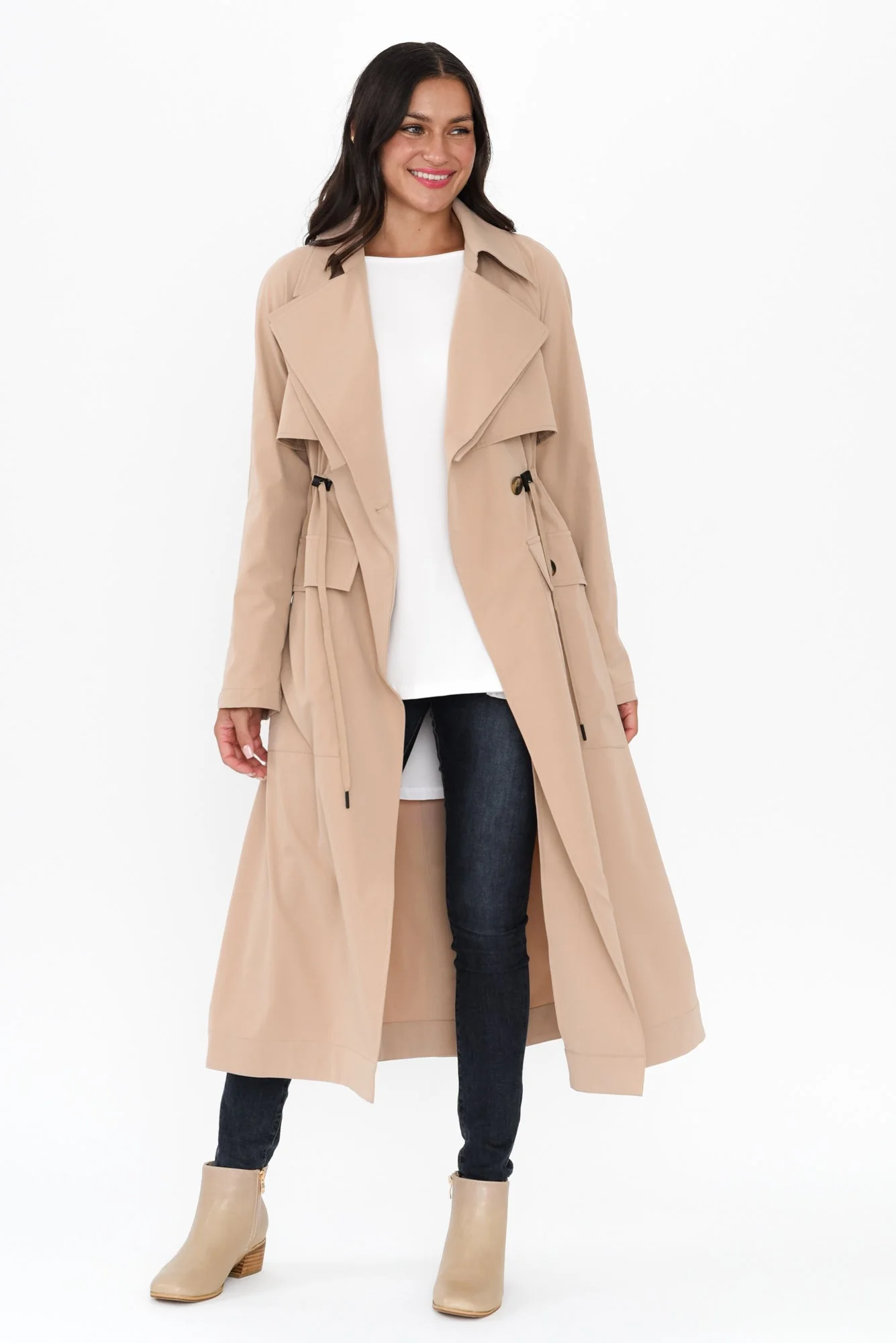 Parker Beige Tie Coat - Image 3