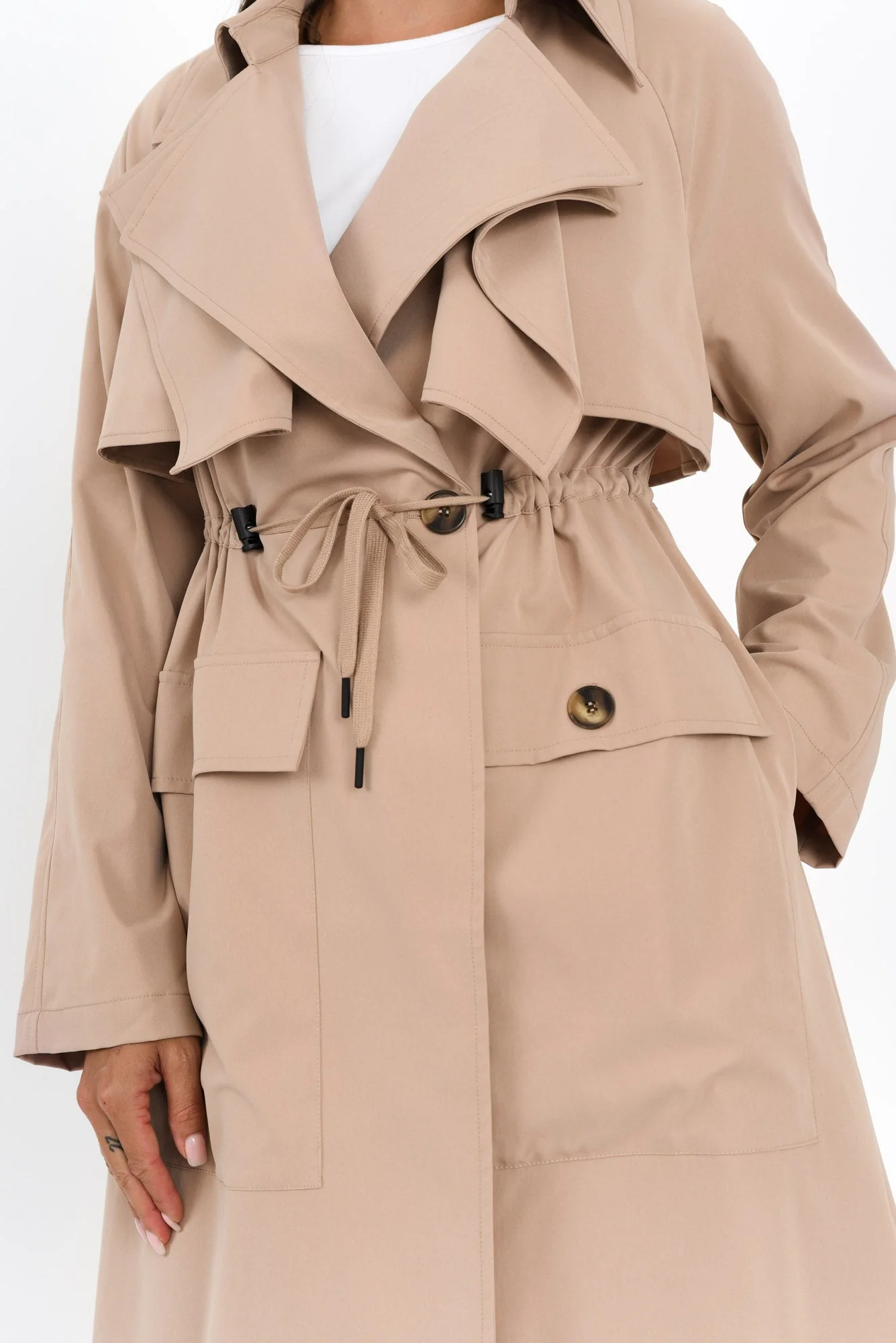 Parker Beige Tie Coat - Image 6