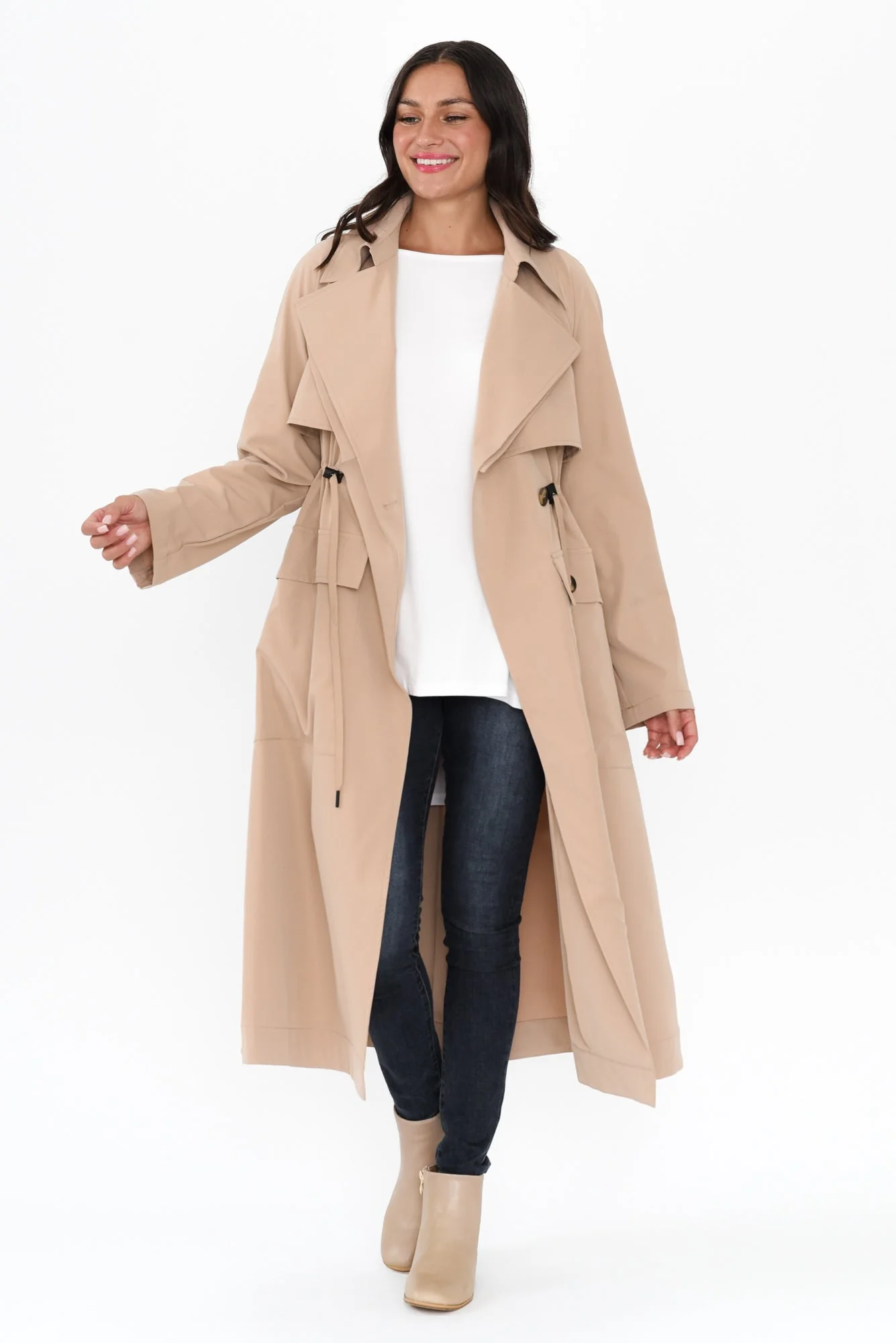 Parker Beige Tie Coat - Image 7